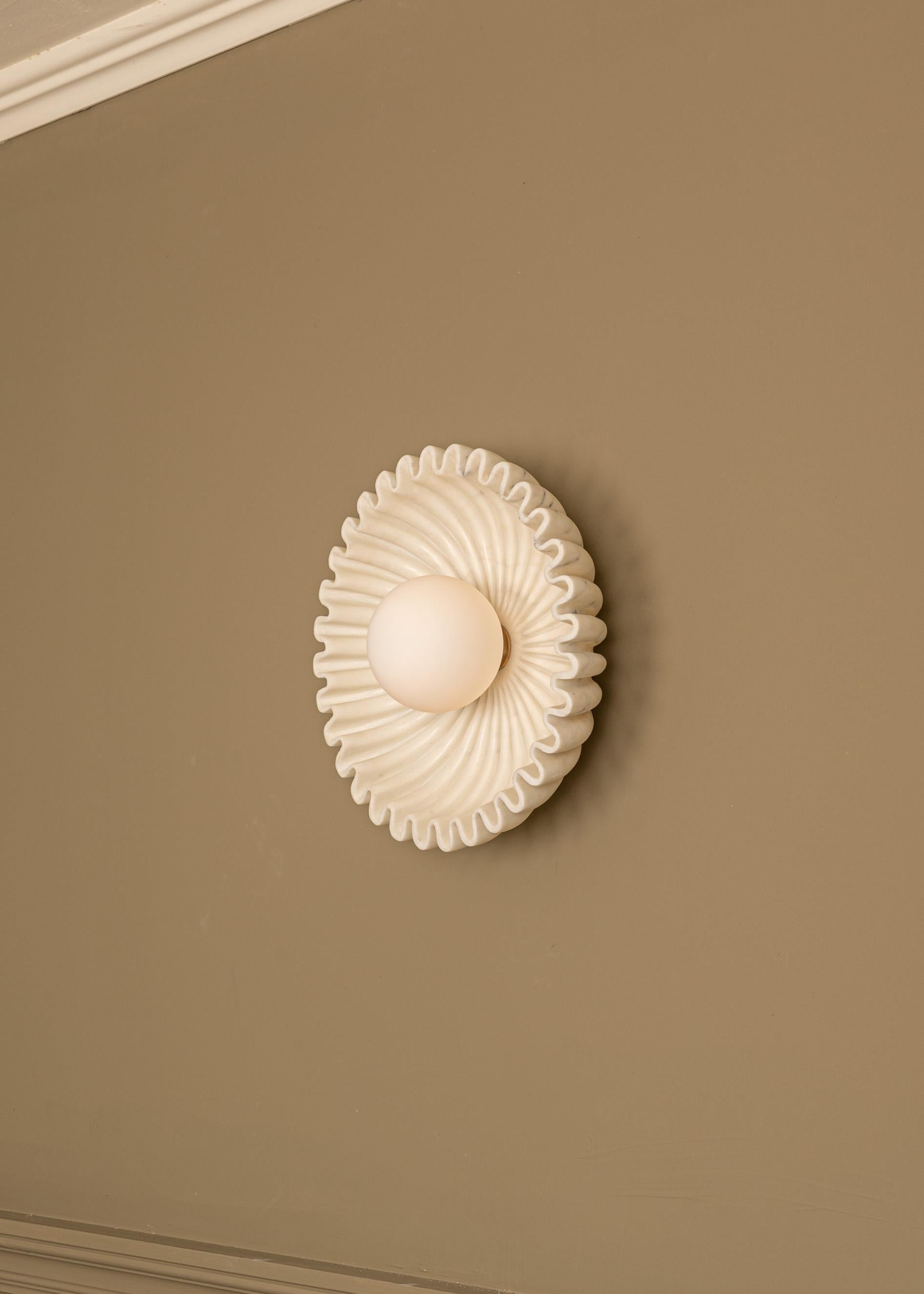 Spanish Ostro White Marble Wall Sconce by Simone & Marcel For Sale