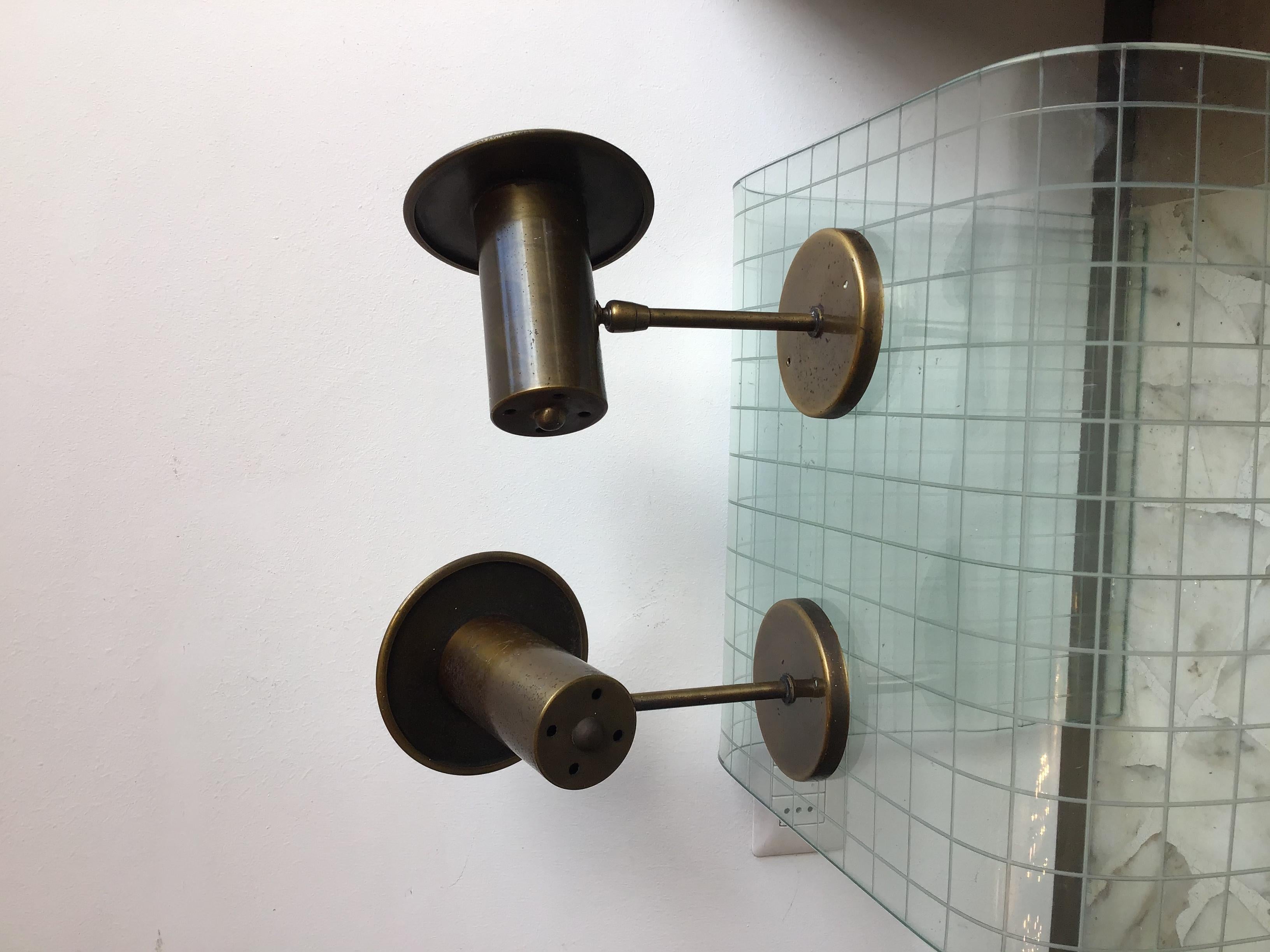 Ostuni Appliques Adjustable Brass, 1950, Italy In Excellent Condition For Sale In Milano, IT