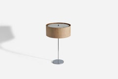 Ostuni & Forti, Table Lamp, Nickel, Fabric, Acrylic, O-Luce, Italy, 1950s