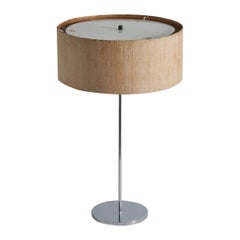Ostuni & Forti, lampe de bureau, nickel, tissu, acrylique, O-Luce, Italie, années 1950