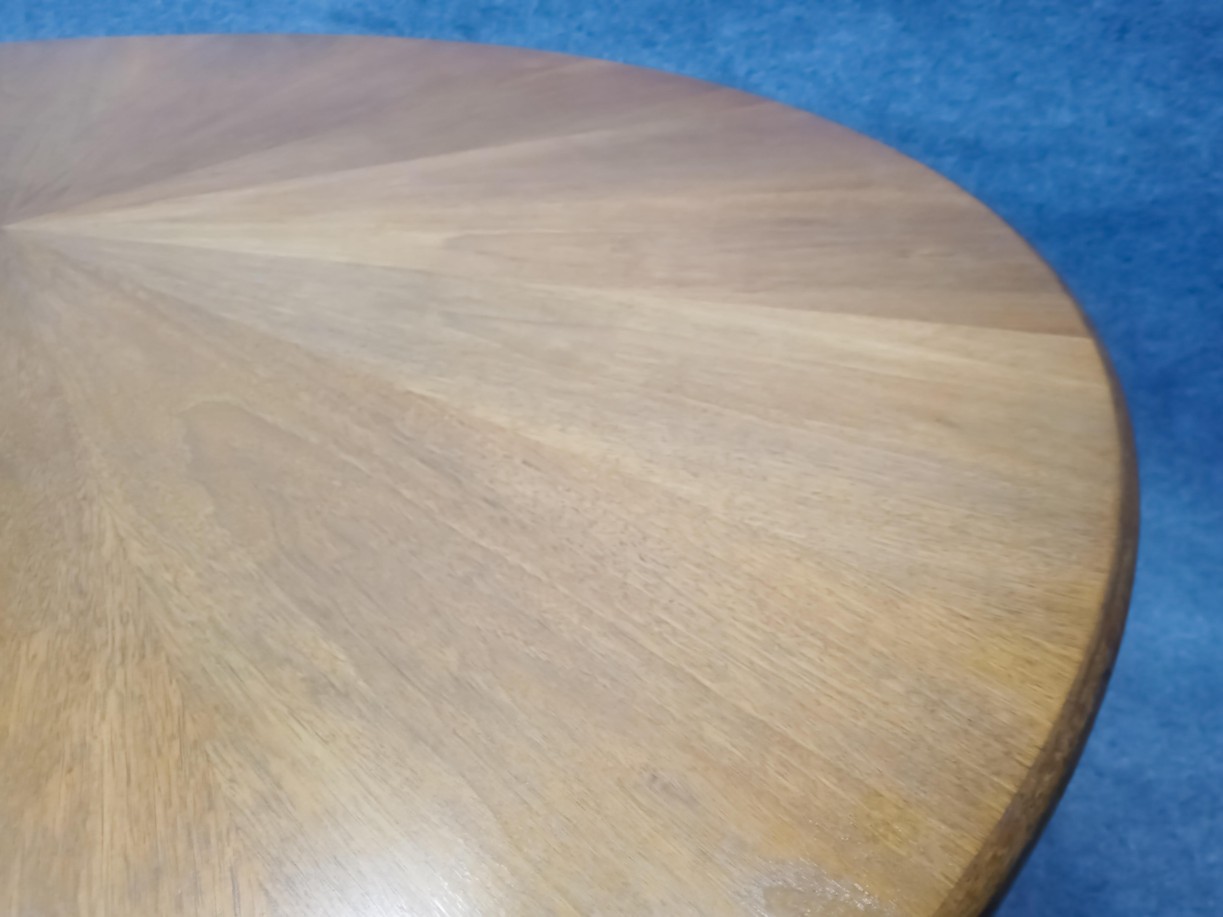 American Osvaldo Bersani Large Walnut & Stainless Steel Round Dining Table, c. 1970s