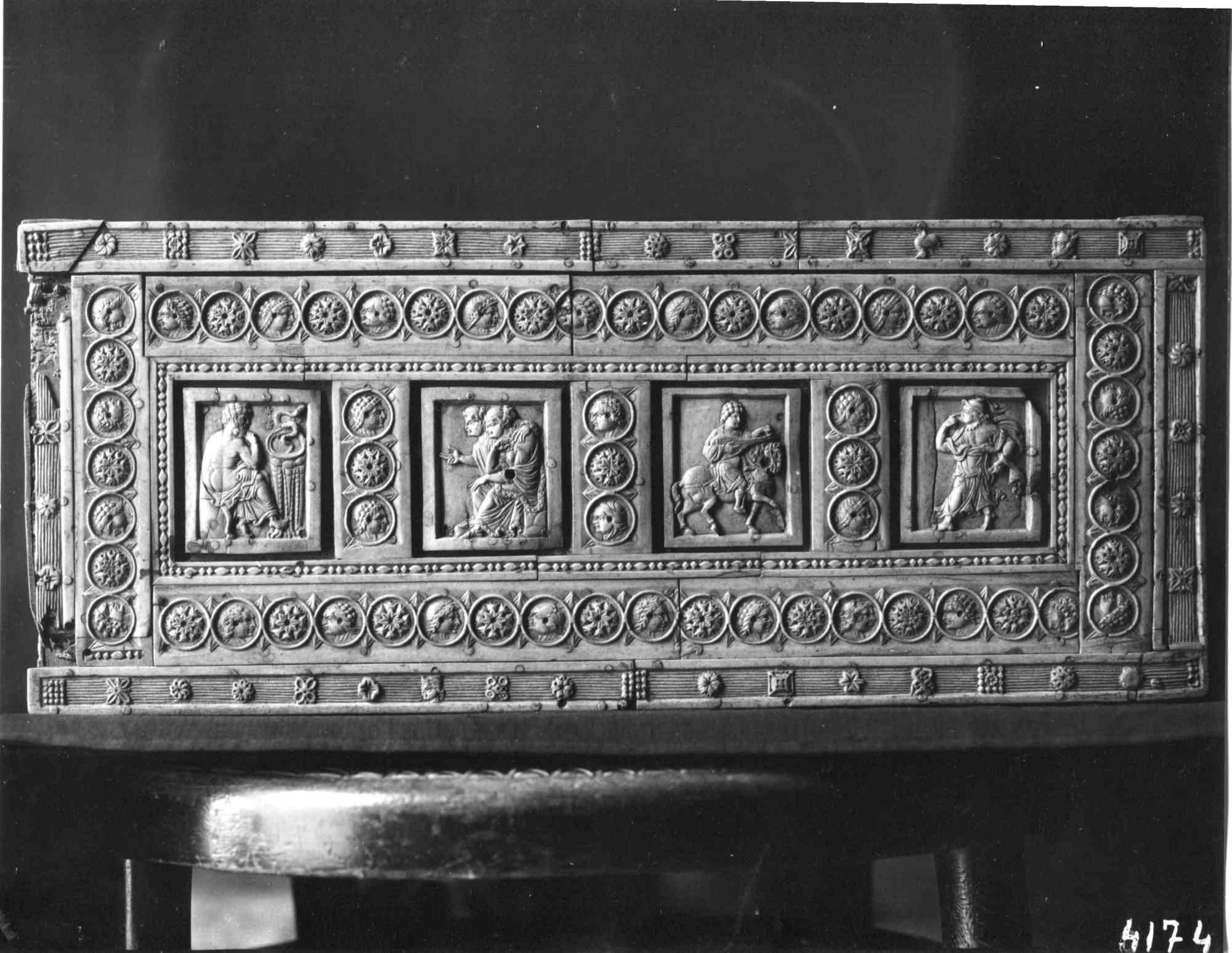 Osvaldo Böhm Black and White Photograph - Byzantine Relief - Vintage Photo Detail by Osvaldo Bohm - Early 20th Century