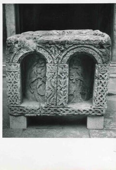 Tombe romain à Venise - Photo vintage b/w d'Osvaldo Bohm - Début du 20ème siècle