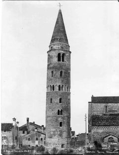 Vintage View of Caorle Tower by Osvaldo Bohm - Early 20th Century
