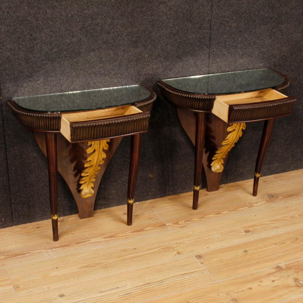 Osvaldo Borsani 20th Century Lacquered Wood Italian Design Bedside Tables, 1950 2