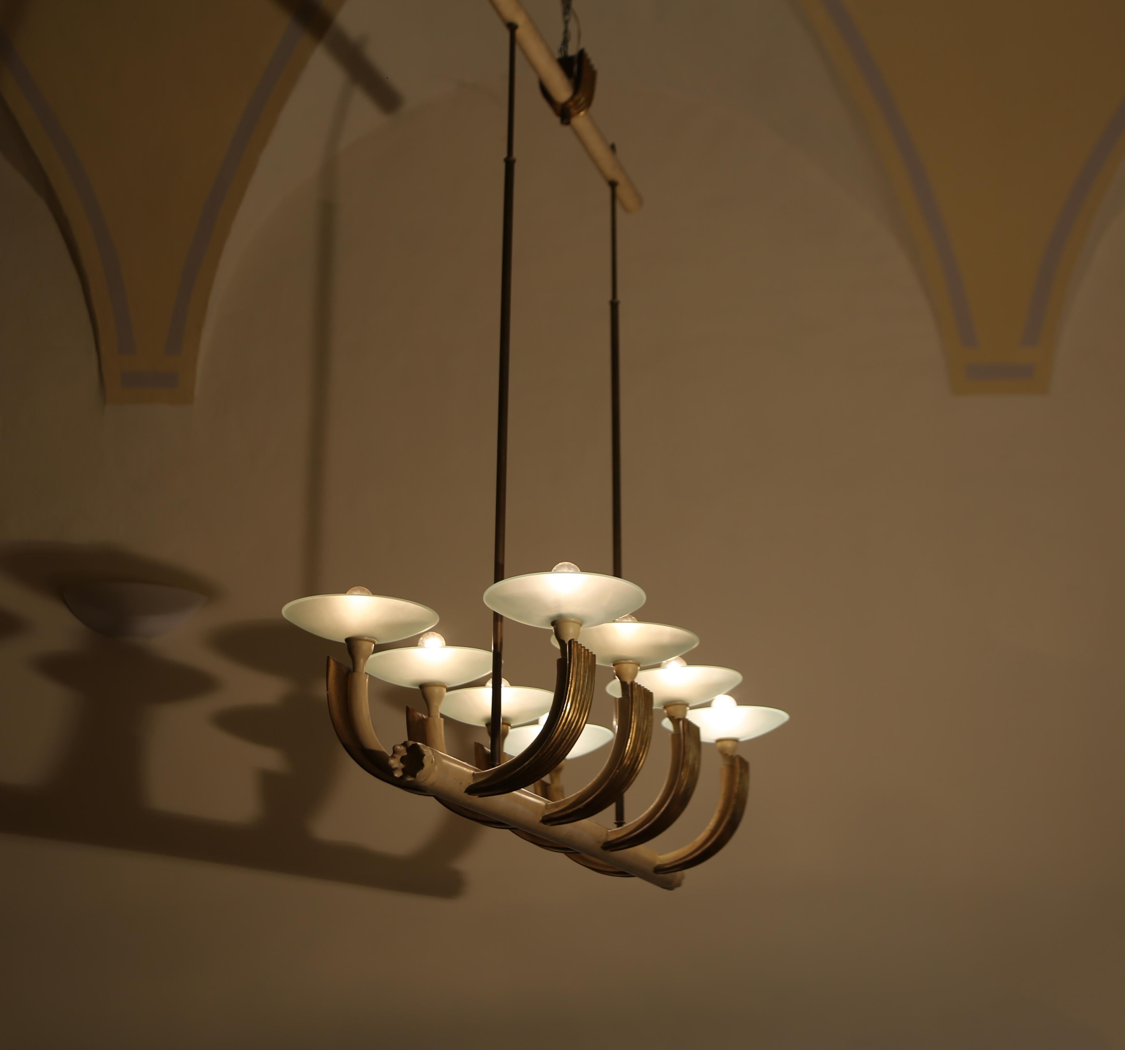 Moderno Atelier Borsani Varedo big  chandelier from the 1940s in vendita