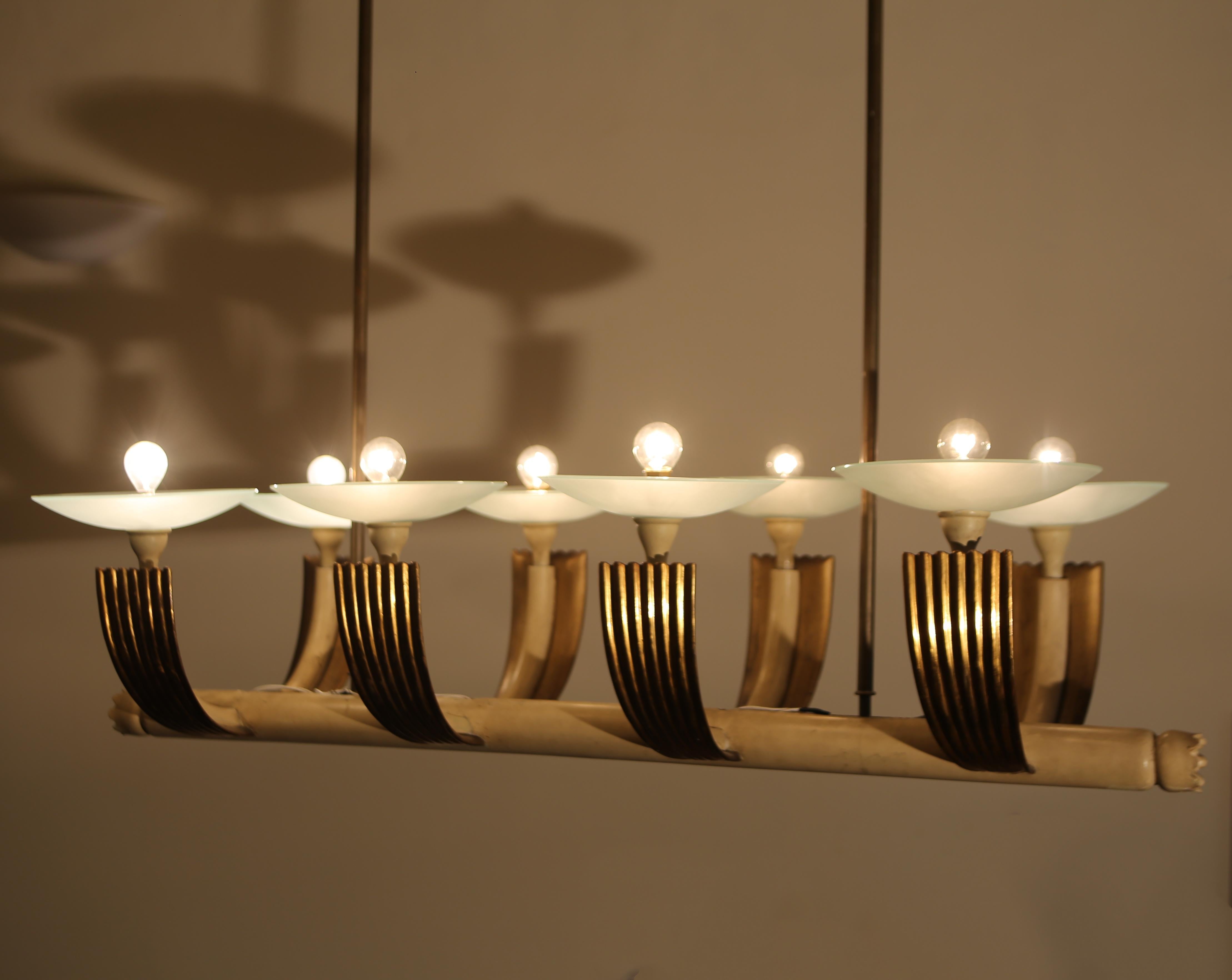 Ottone Atelier Borsani Varedo big  chandelier from the 1940s in vendita