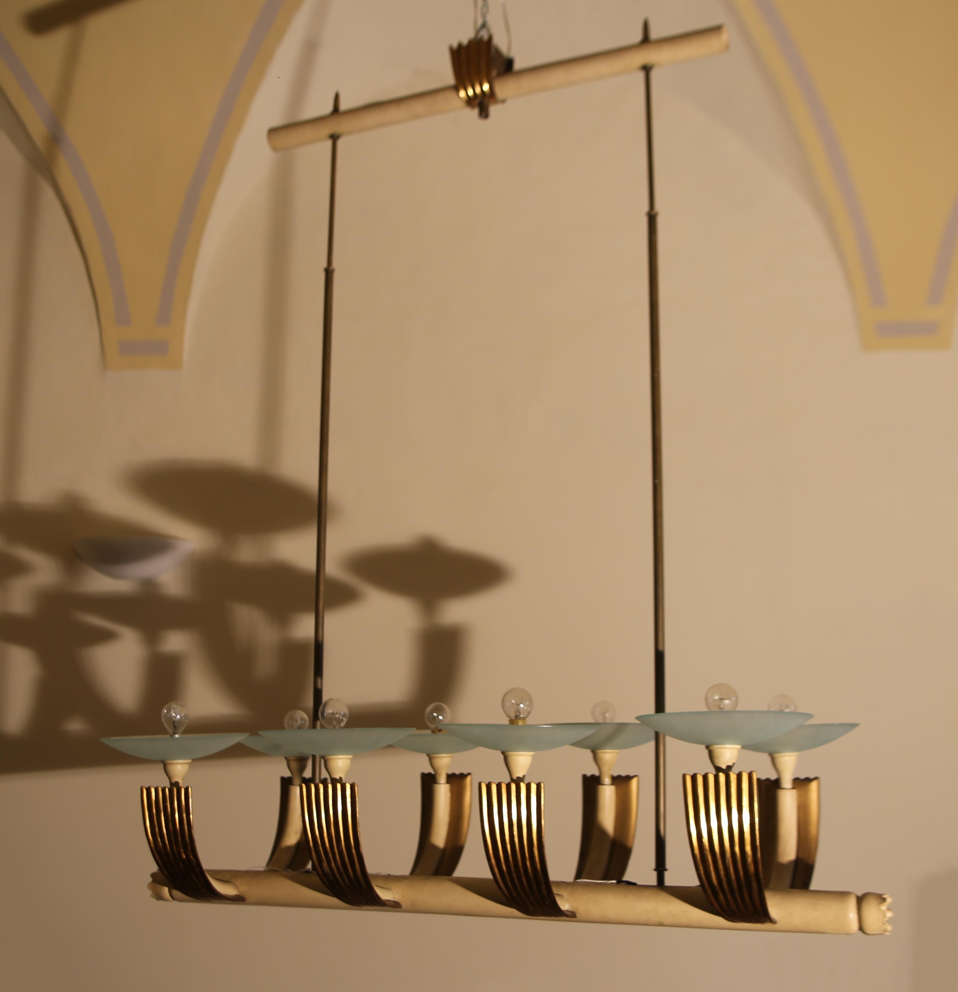Atelier Borsani Varedo big  chandelier from the 1940s in vendita 1