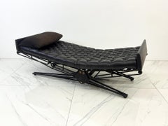 Osvaldo Borsani Chaise regolabile in pelle L77 per Tecno, Italia, anni '50