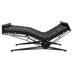 Osvaldo Borsani Chaise regolabile in pelle L77 per Tecno, Italia, anni '50