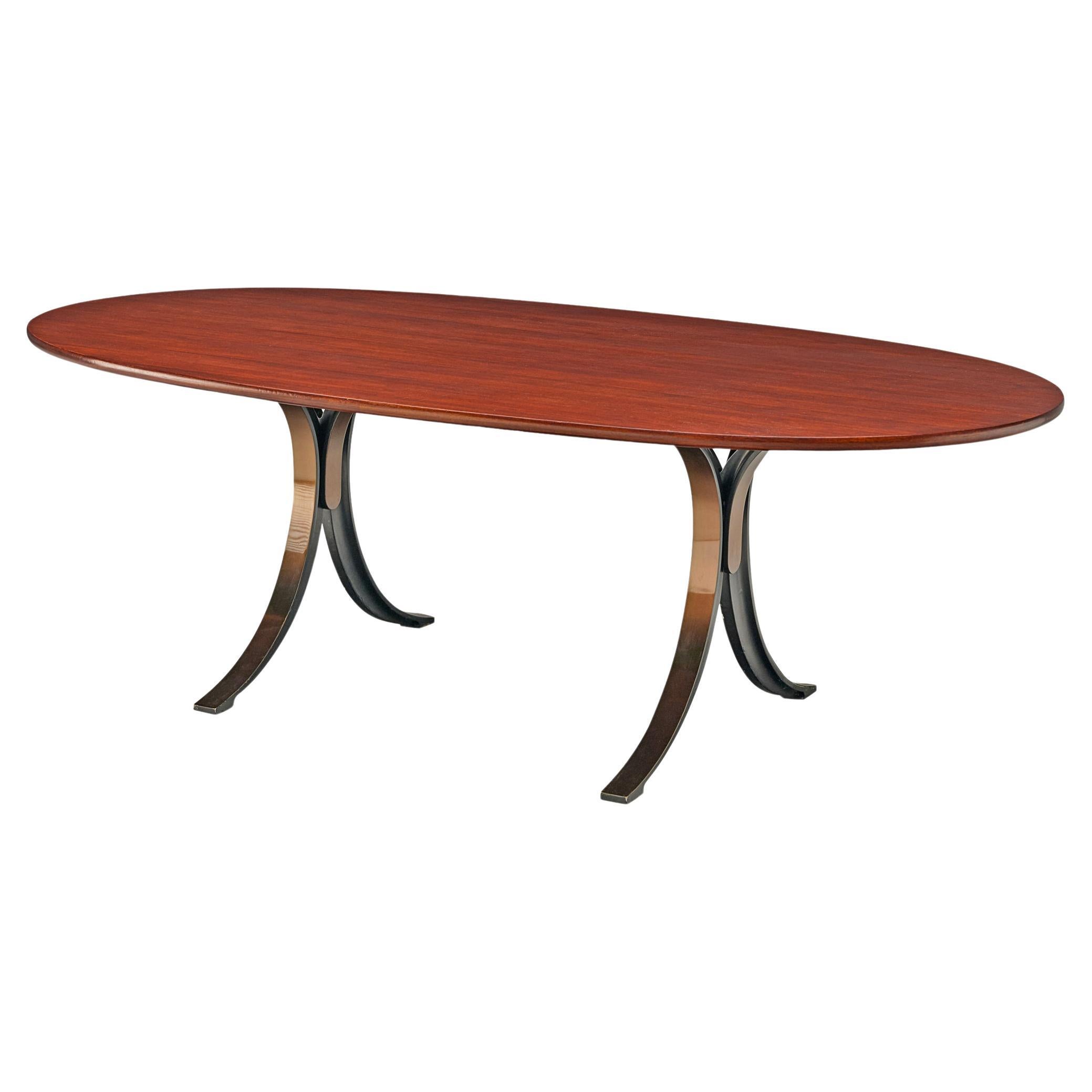 Osvaldo Borsani and Eugenio Gerli for Tecno Oval Table in Stained Teak