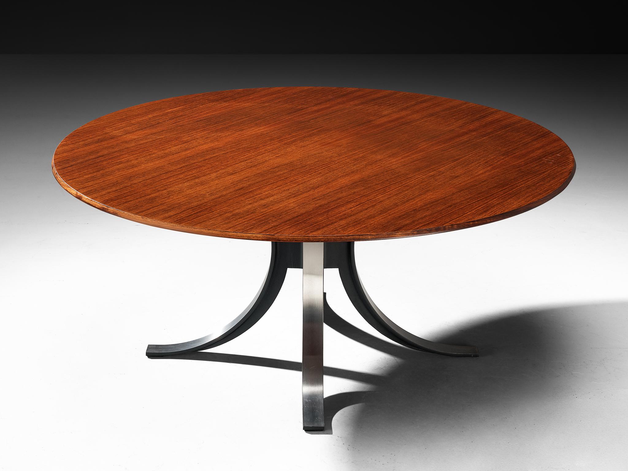 Osvaldo Borsani and Eugenio Gerli for Tecno, dining table, model 'T69', wood, enameled steel, Italy, 1964 

Designers Osvaldo Borsani and Eugenio Gerli collaborated to create an exceptional piece of furniture, worthy of a prominent place in one's