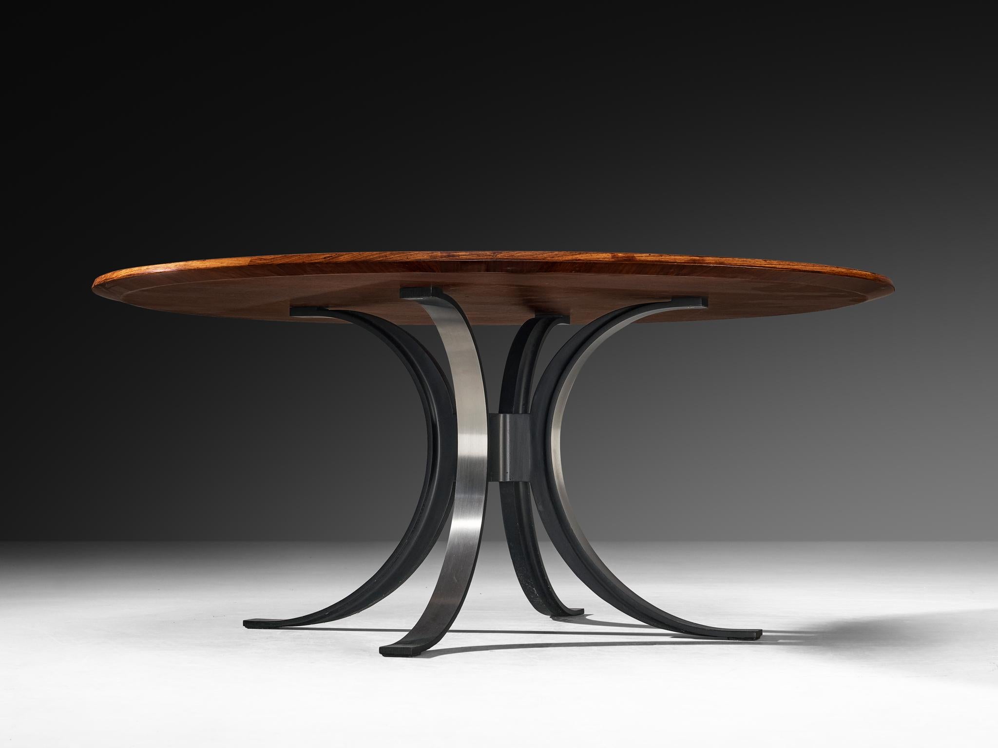 Osvaldo Borsani and Eugenio Gerli for Tecno Round 'T69' Dining Table In Good Condition For Sale In Waalwijk, NL