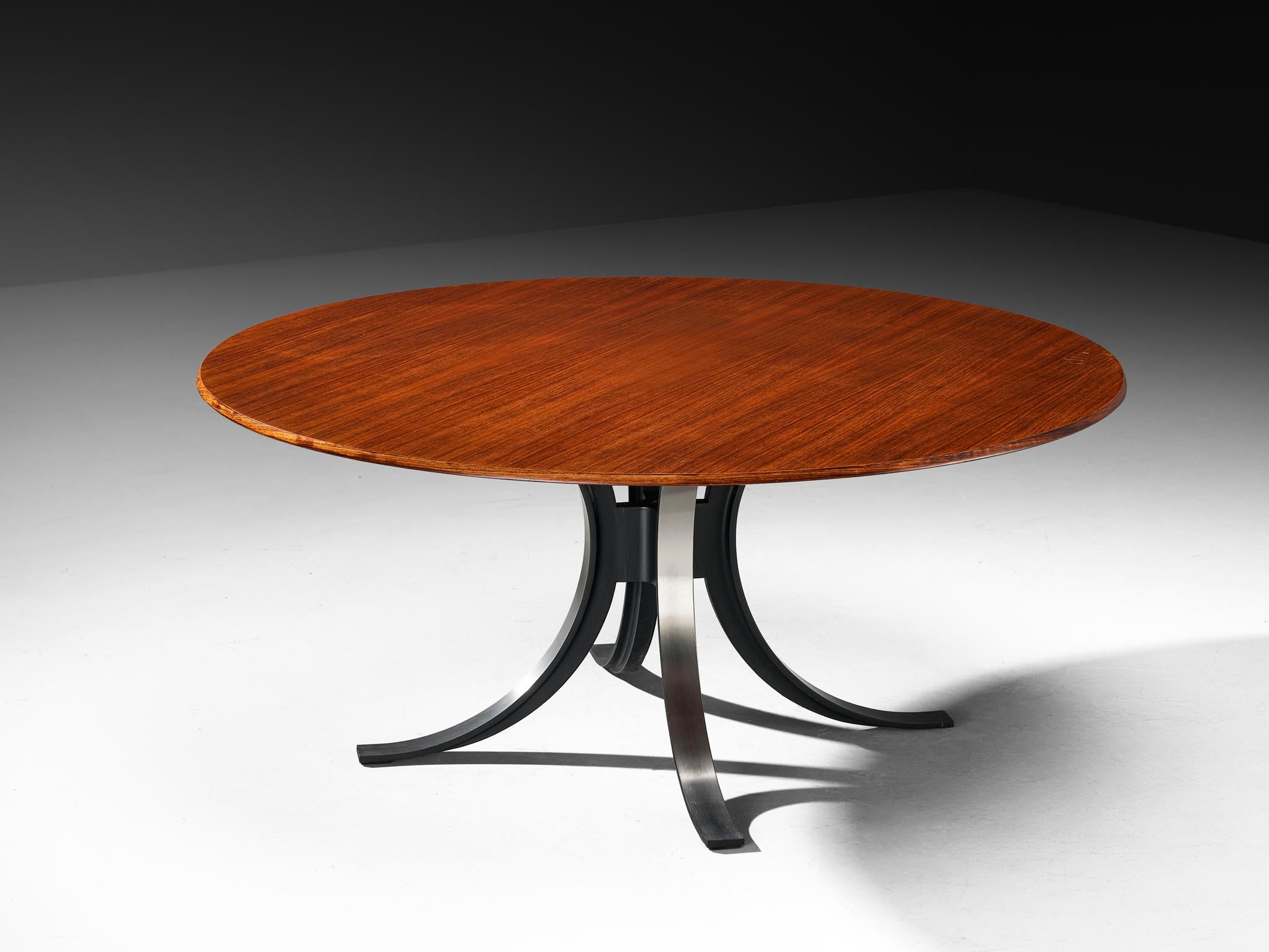 Steel Osvaldo Borsani and Eugenio Gerli for Tecno Round 'T69' Dining Table For Sale