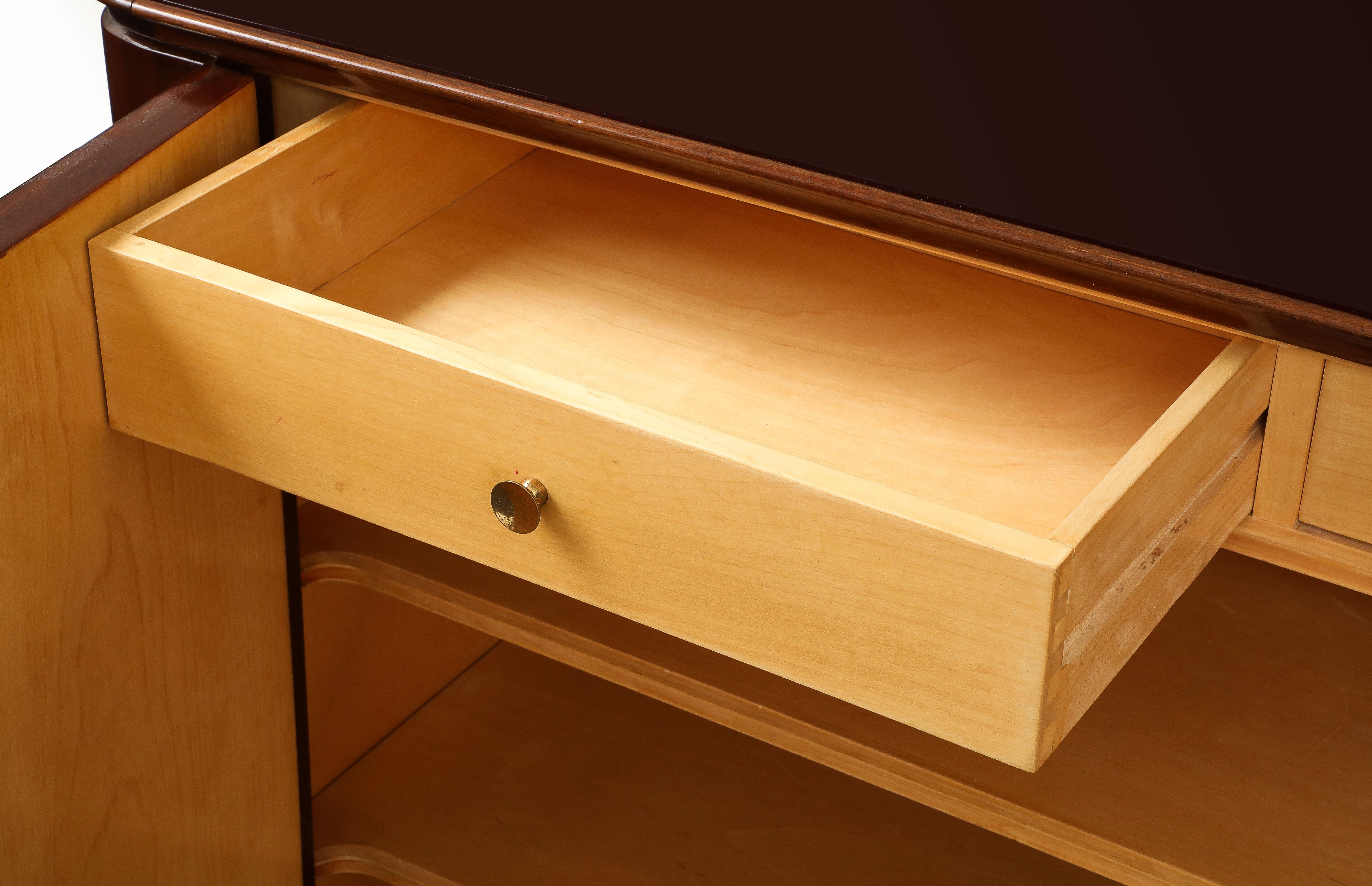Rare armoire ou buffet en acajou Osvaldo Borsani et Lucio Fontana pour AVB en vente 3