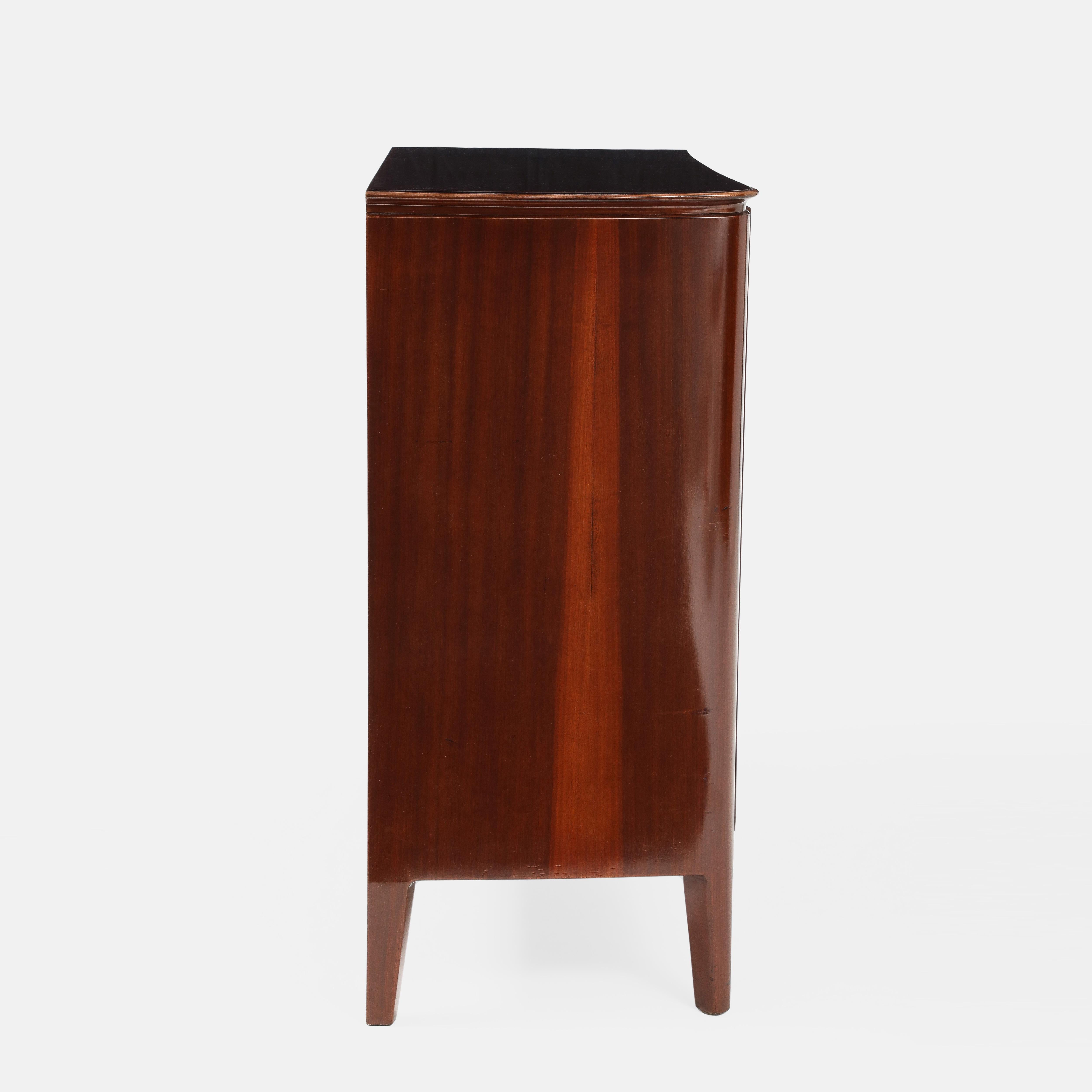 Doré Rare armoire ou buffet en acajou Osvaldo Borsani et Lucio Fontana pour AVB en vente