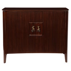 Rare armoire ou buffet en acajou Osvaldo Borsani et Lucio Fontana pour AVB