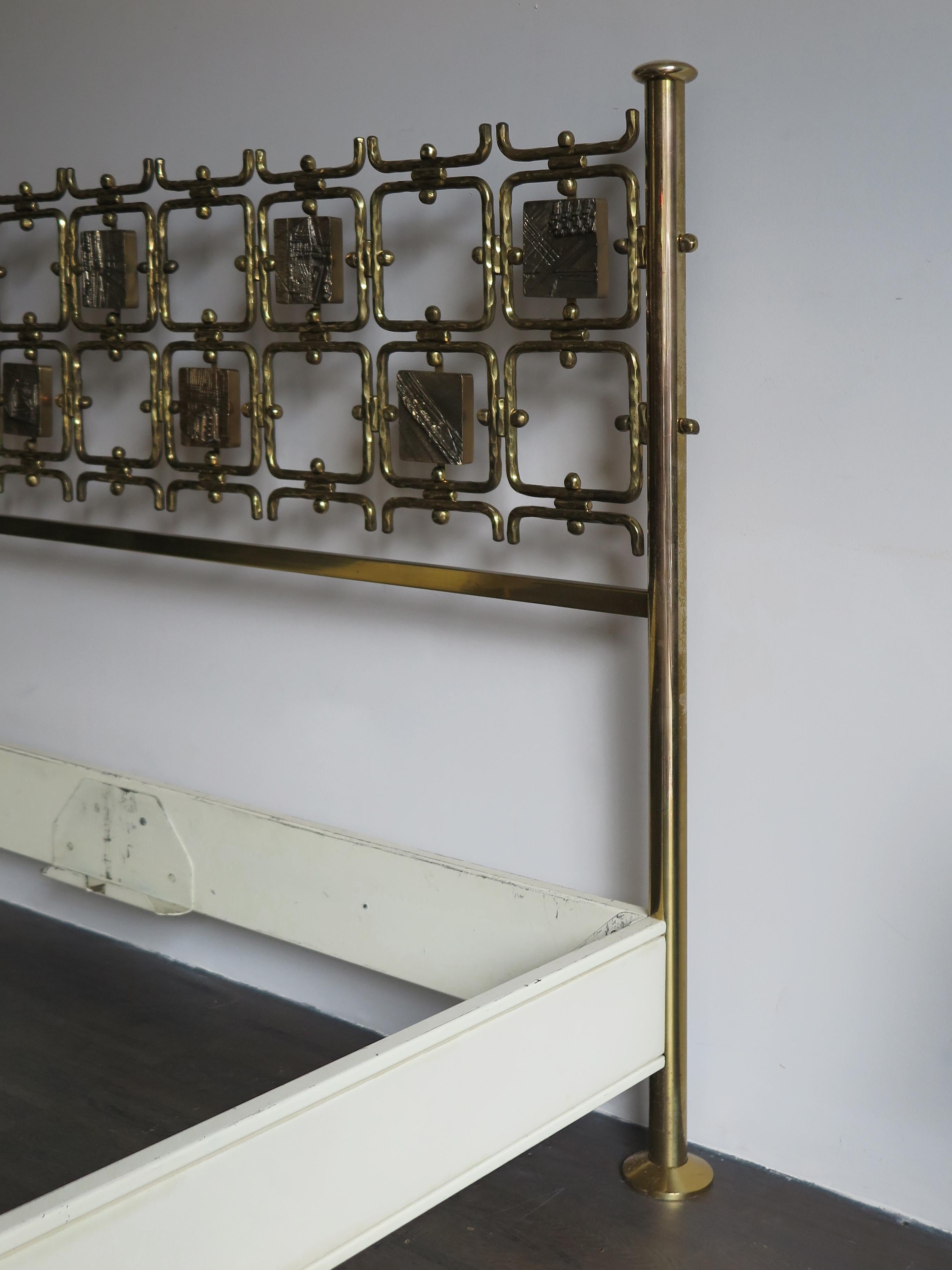 Osvaldo Borsani & Arnaldo Pomodoro for Tecno Italian Brass Bed, 1950s 2