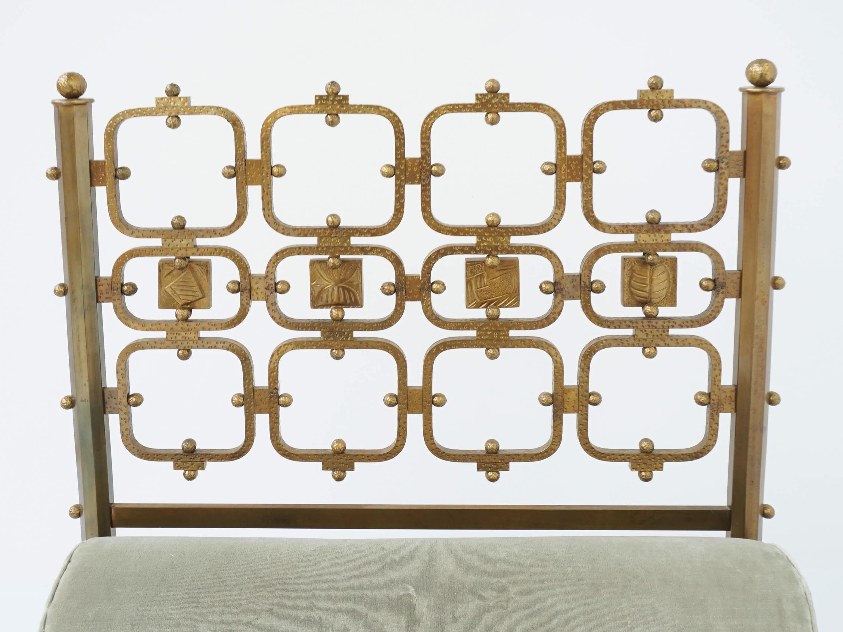 Osvaldo Borsani Atelier and Analdo Pomodoro Cast Brass Artist Day Bed For Sale 5