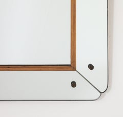 Osvaldo Borsani Att. Specchio da parete in vetro e legno, 1940 circa