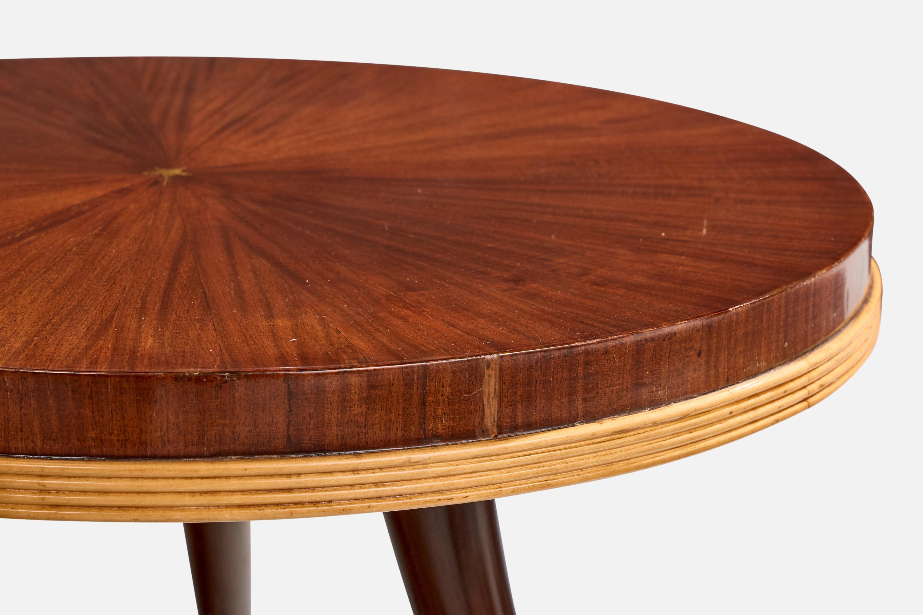 Osvaldo Borsani Attribution, Coffee Table, Mahogany, Ash, Fruitwood, Italy, 1950 For Sale 4