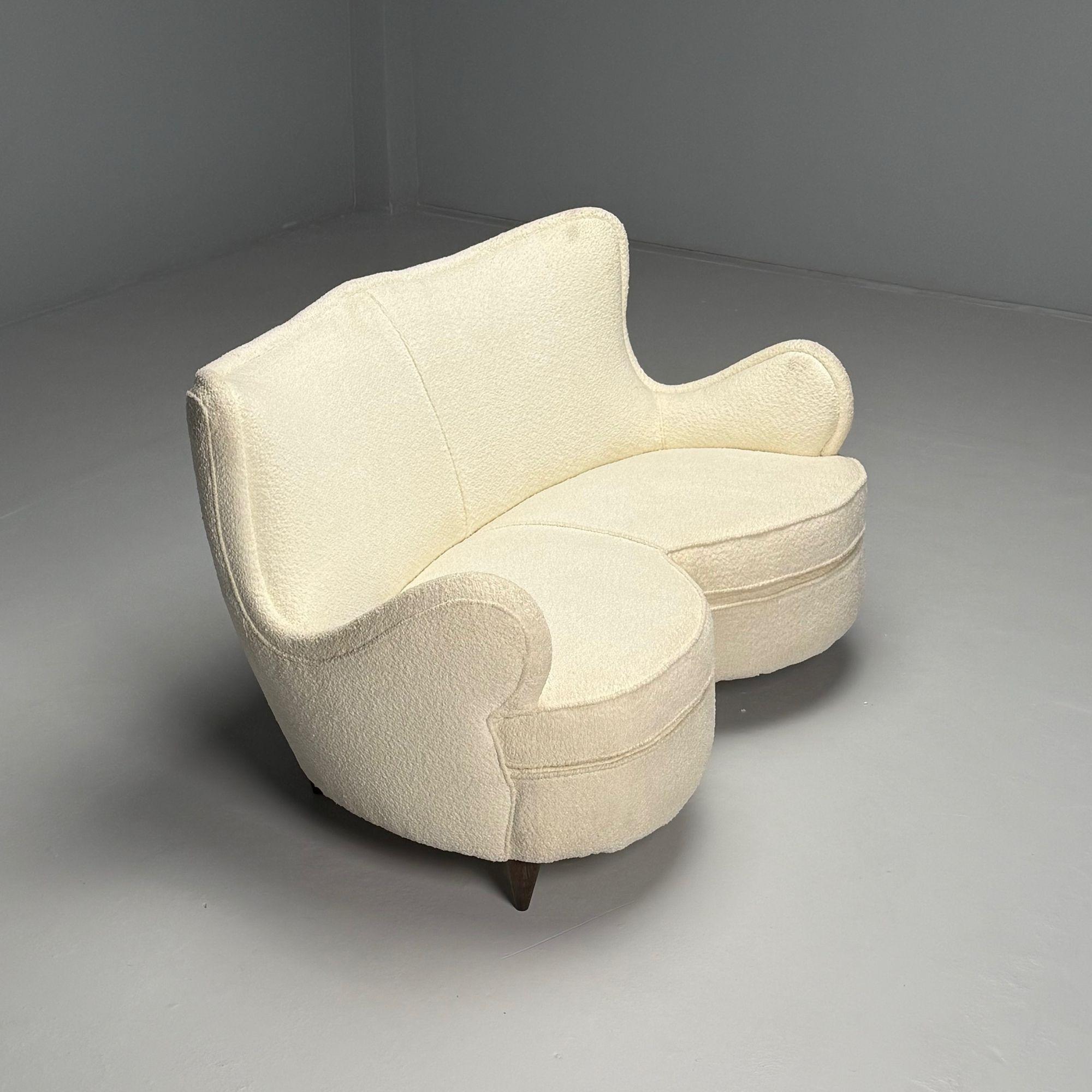 Attribution Osvaldo Borsani, canapé en forme de cœur, modernité italienne du milieu du siècle dernier, années 1950. Bon état - En vente à Manhasset, NY