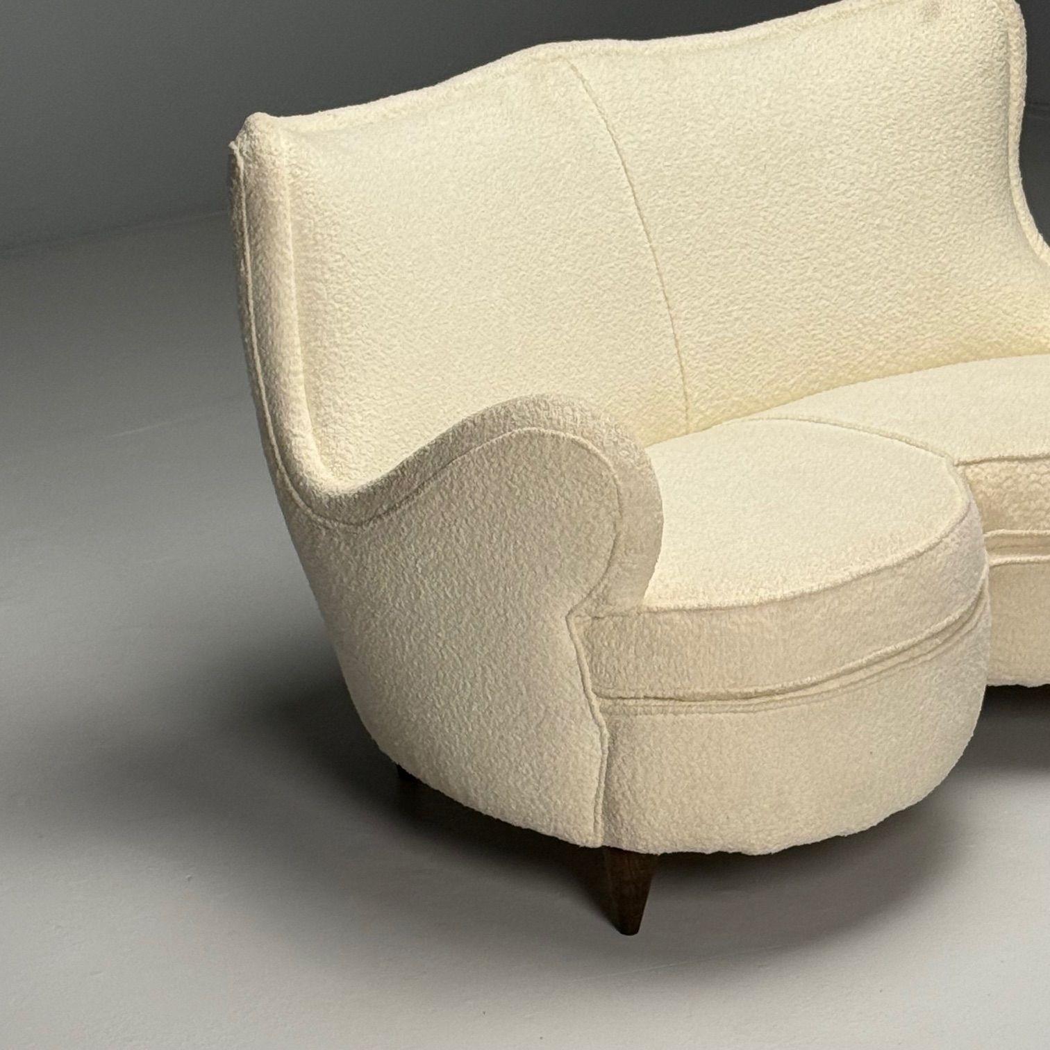 Attribution Osvaldo Borsani, canapé en forme de cœur, modernité italienne du milieu du siècle dernier, années 1950. en vente 4