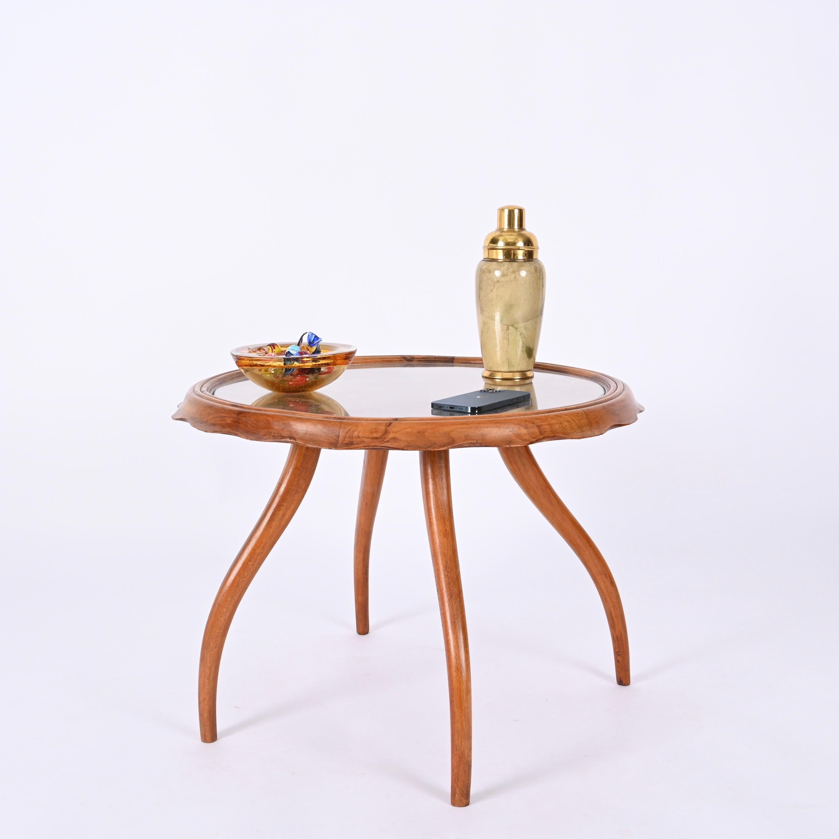 Table centrale en noyer blond Osvaldo Borsani, Table basse, Italie, années 1940 en vente 3