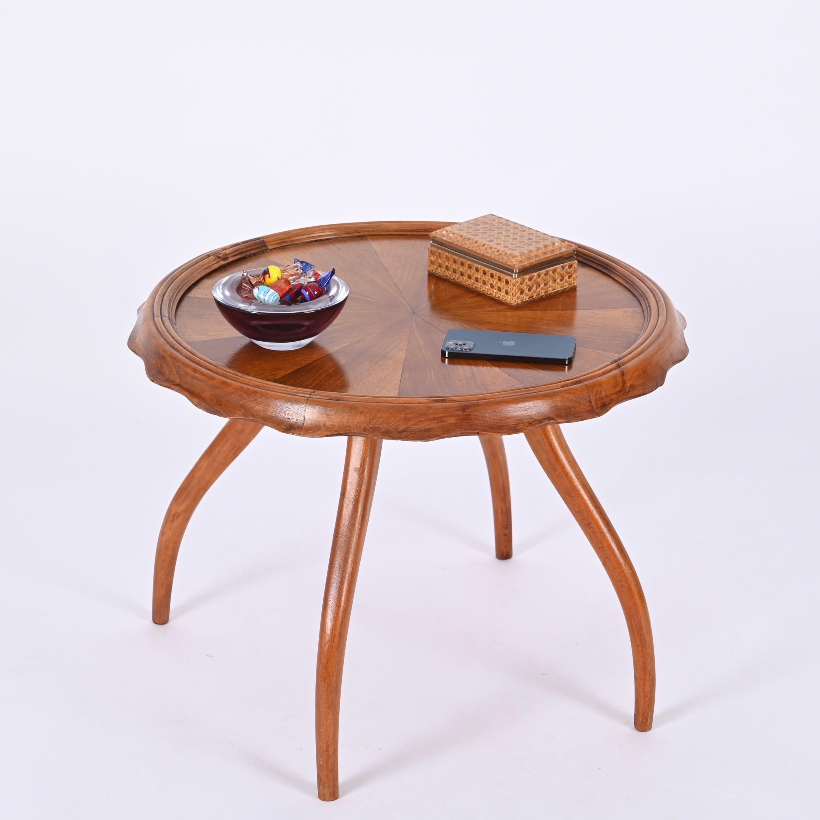 Table centrale en noyer blond Osvaldo Borsani, Table basse, Italie, années 1940 en vente 6