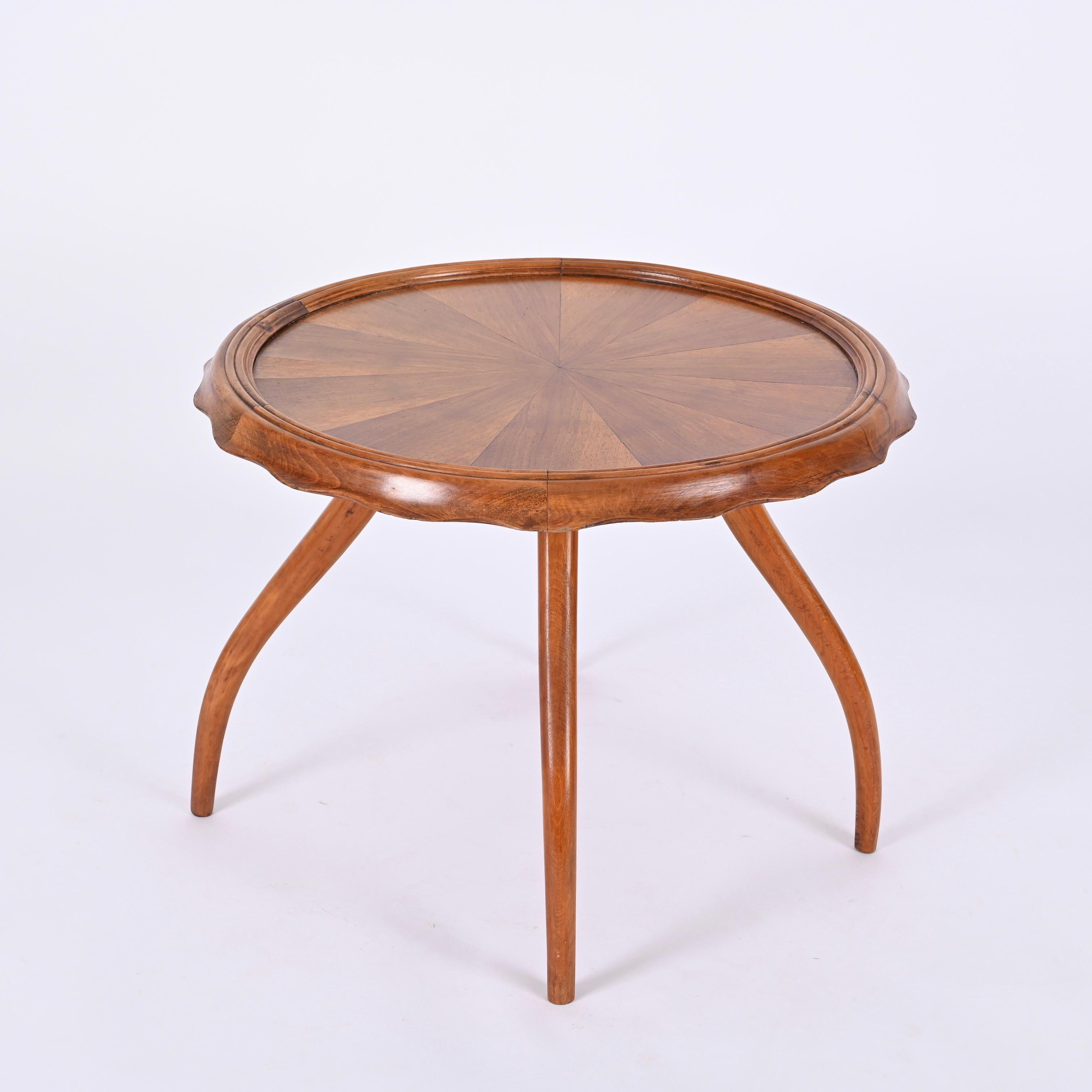 Table centrale en noyer blond Osvaldo Borsani, Table basse, Italie, années 1940 en vente 7