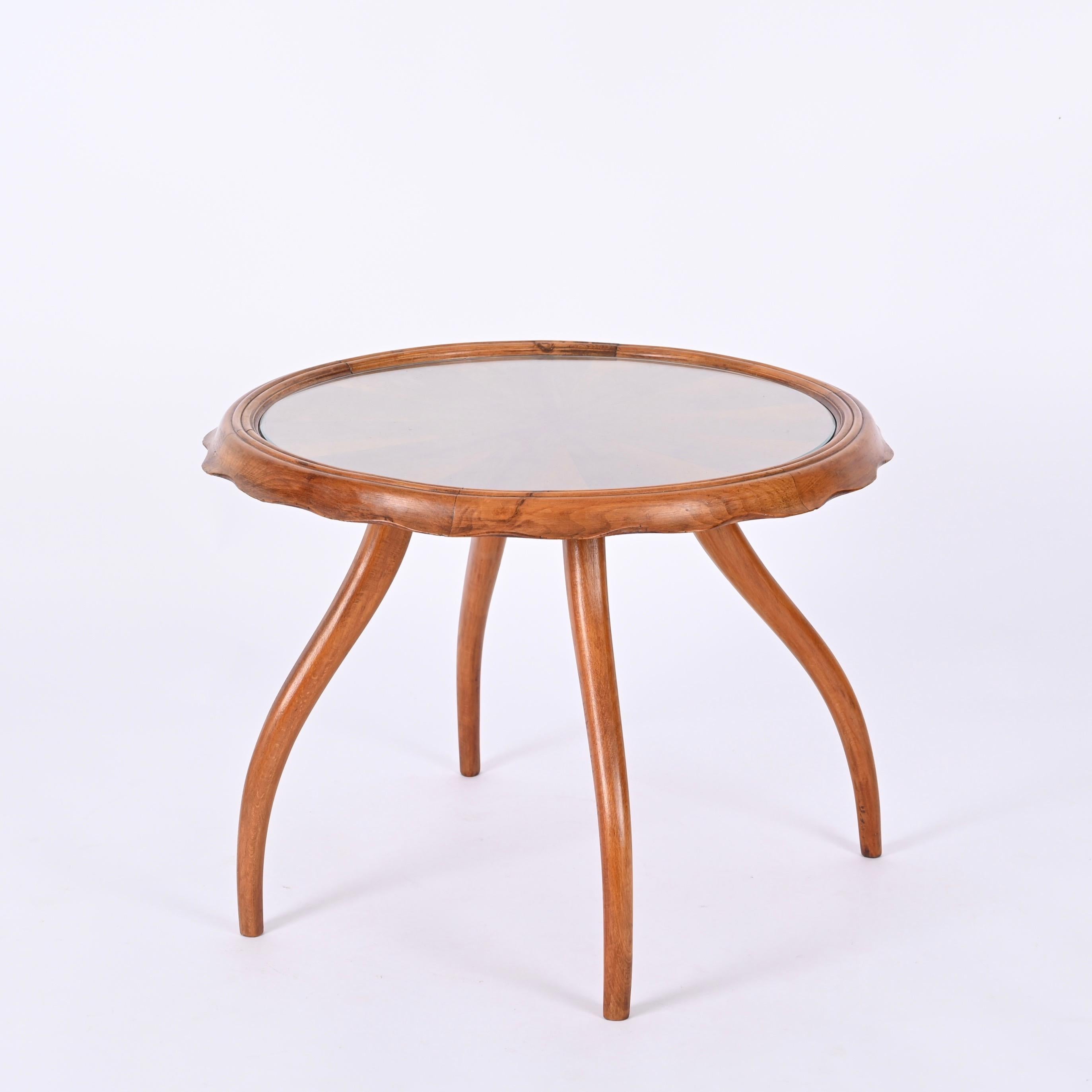 Table centrale en noyer blond Osvaldo Borsani, Table basse, Italie, années 1940 Bon état - En vente à Roma, IT