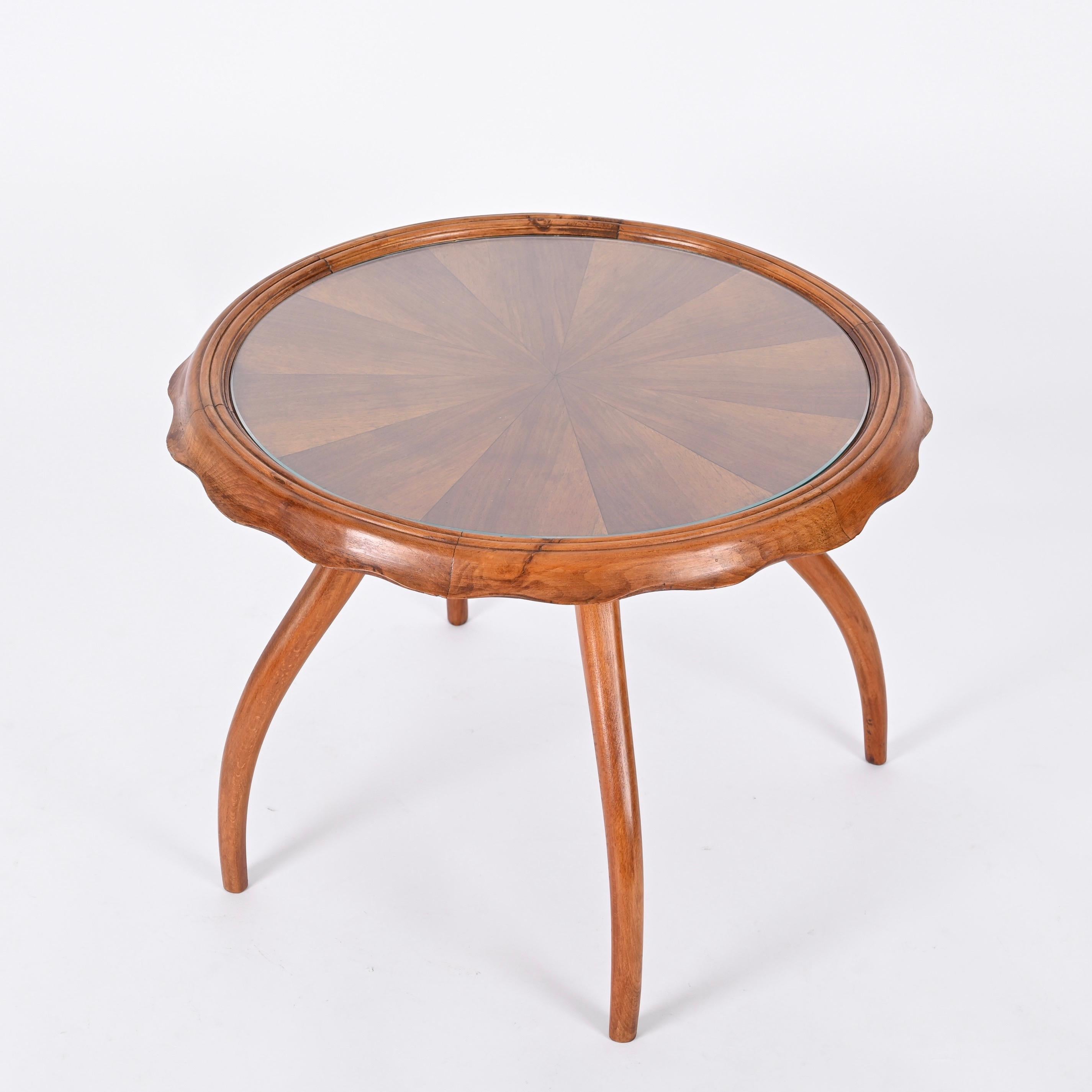 Table centrale en noyer blond Osvaldo Borsani, Table basse, Italie, années 1940 en vente 1