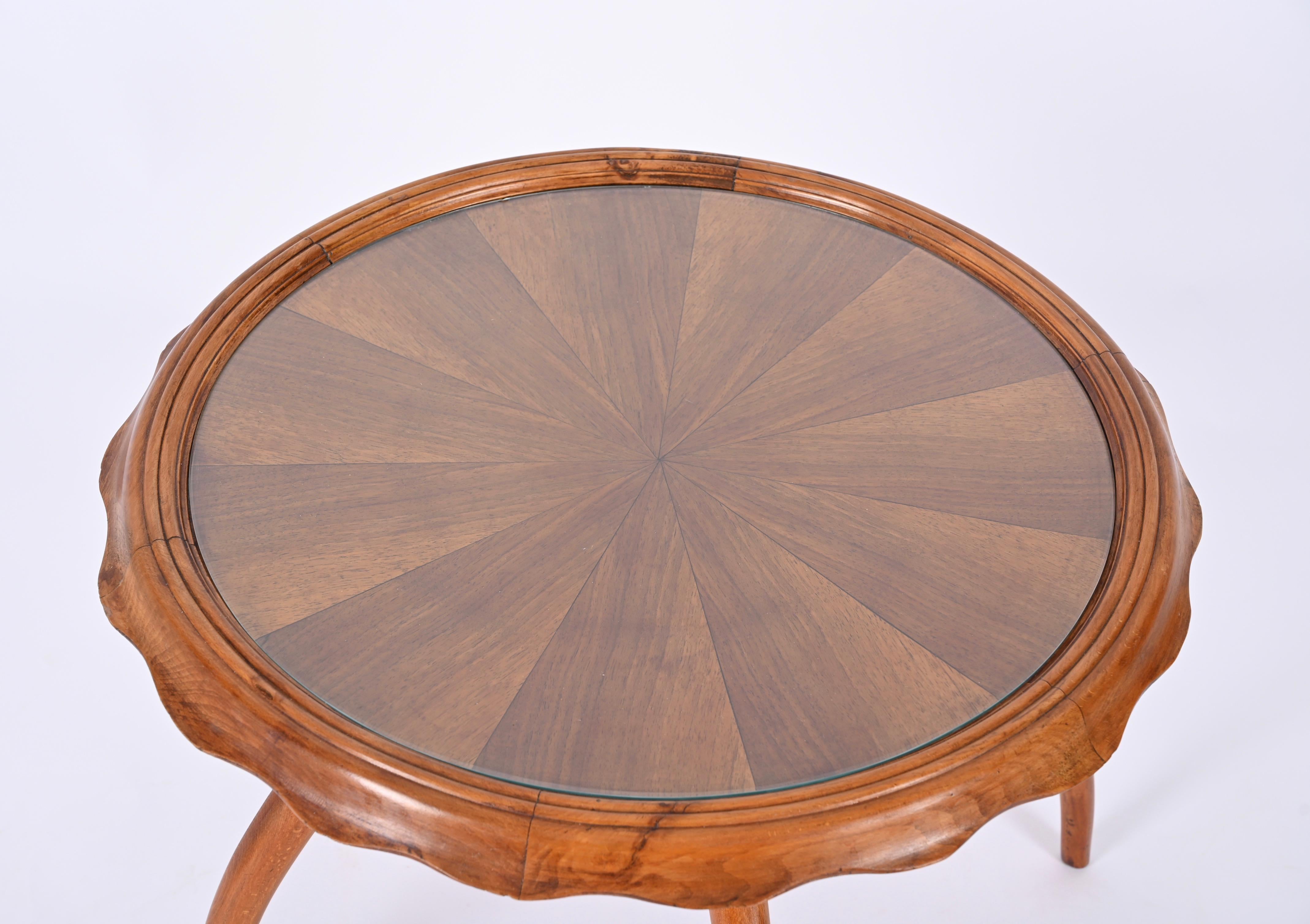 Table centrale en noyer blond Osvaldo Borsani, Table basse, Italie, années 1940 en vente 2