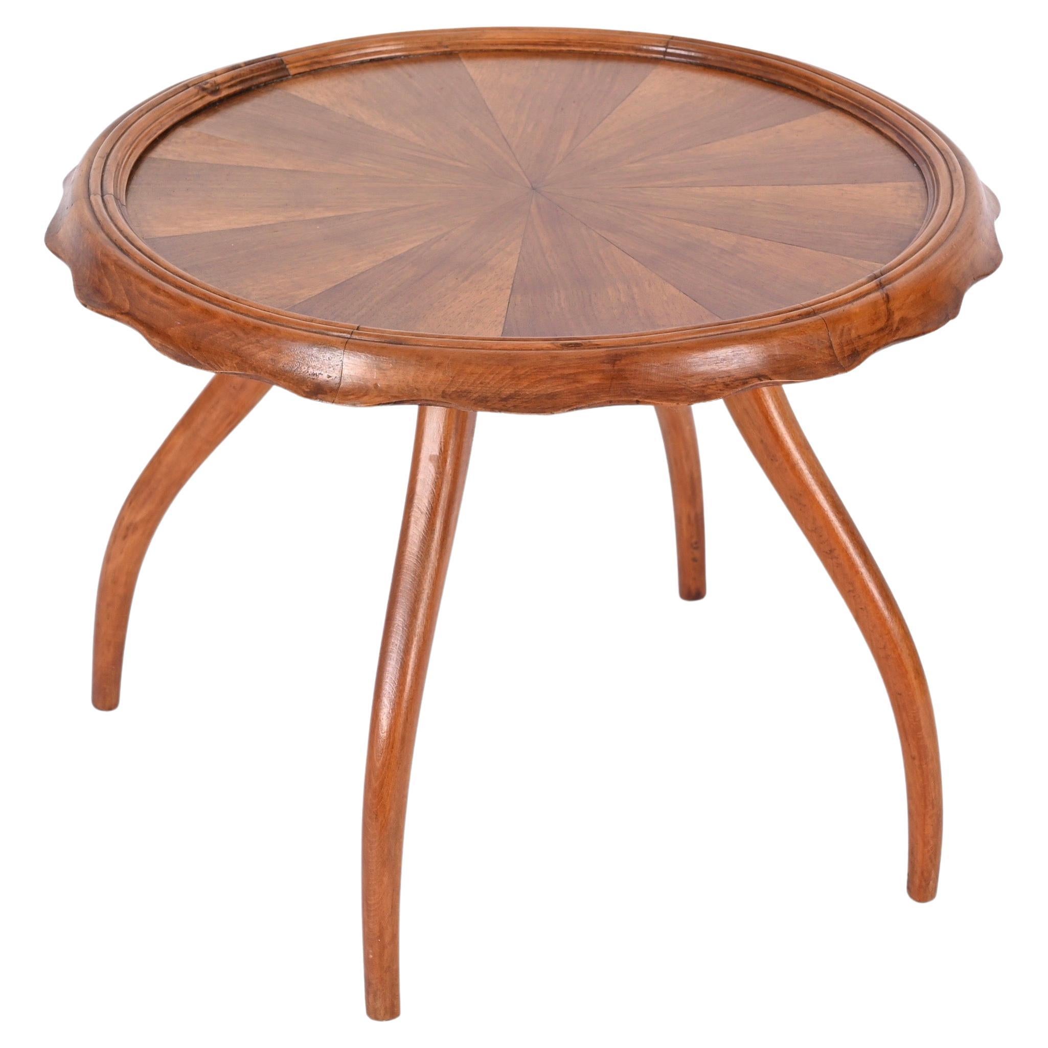 Table centrale en noyer blond Osvaldo Borsani, Table basse, Italie, années 1940