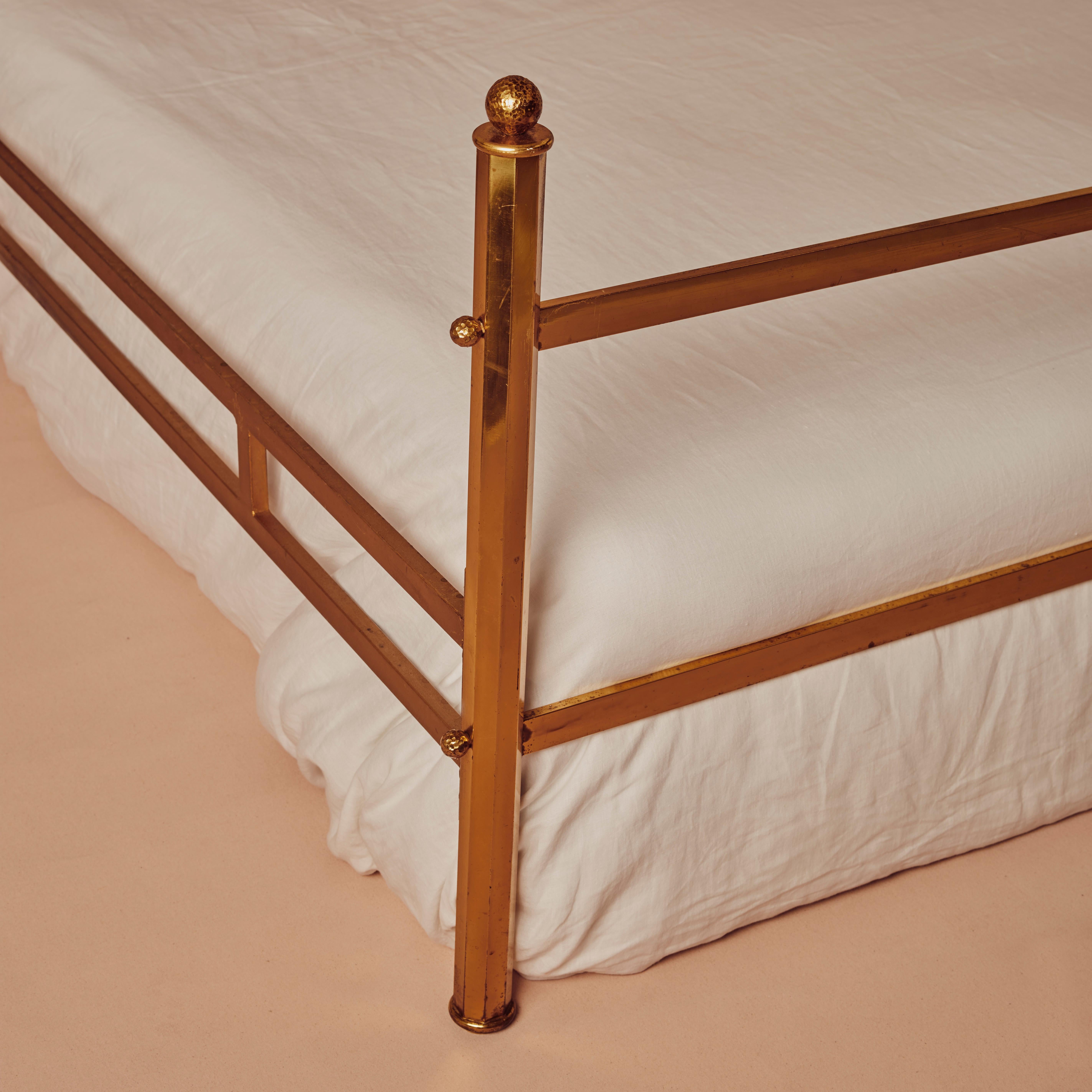 Scandinavian Osvaldo Borsani Brass Bed For Sale