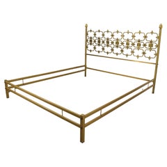 Retro Osvaldo Borsani Brass Double Bed, 1960s