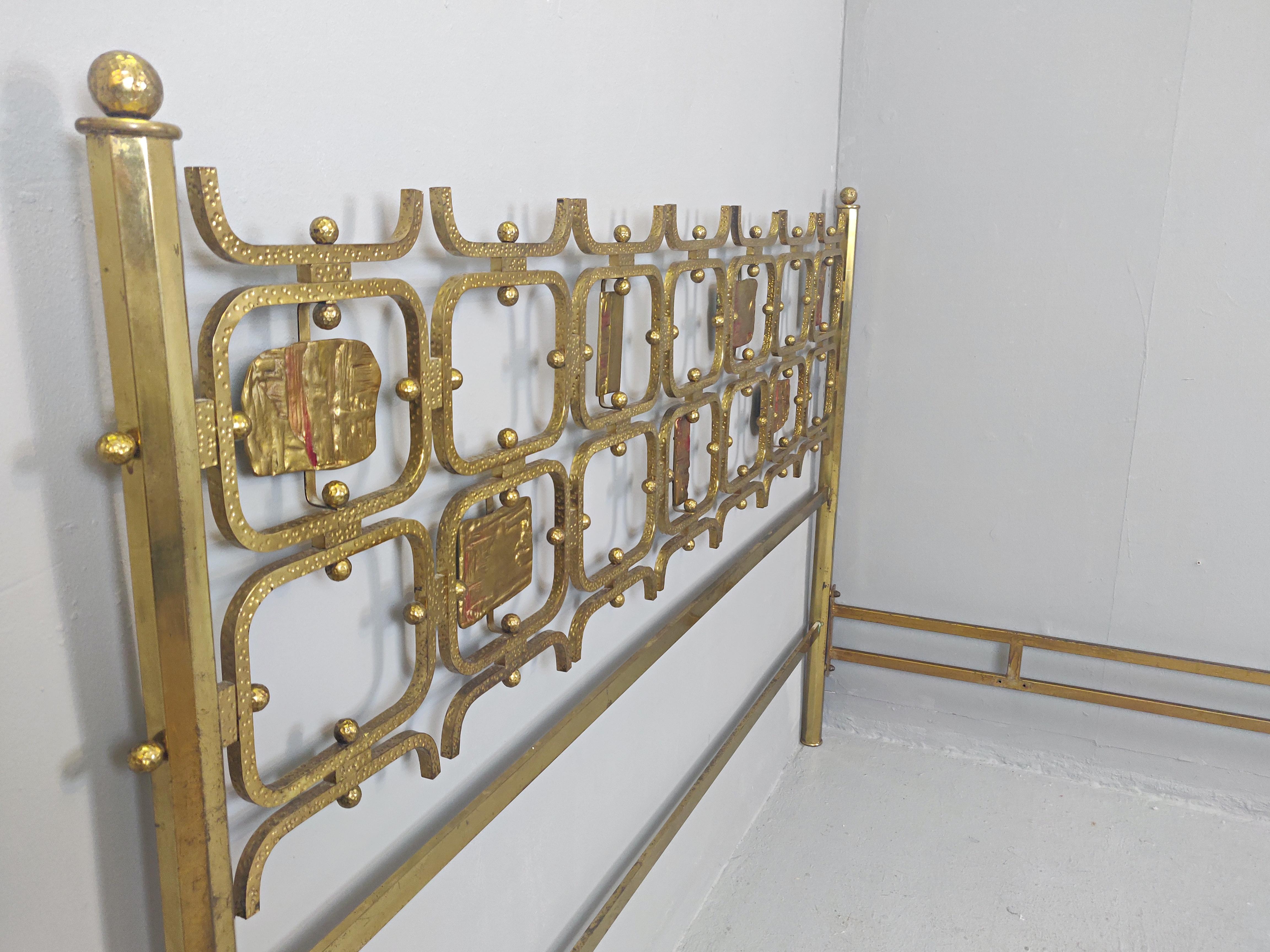 Italian Osvaldo Borsani Brass Double Bed, Italy, 1960s For Sale