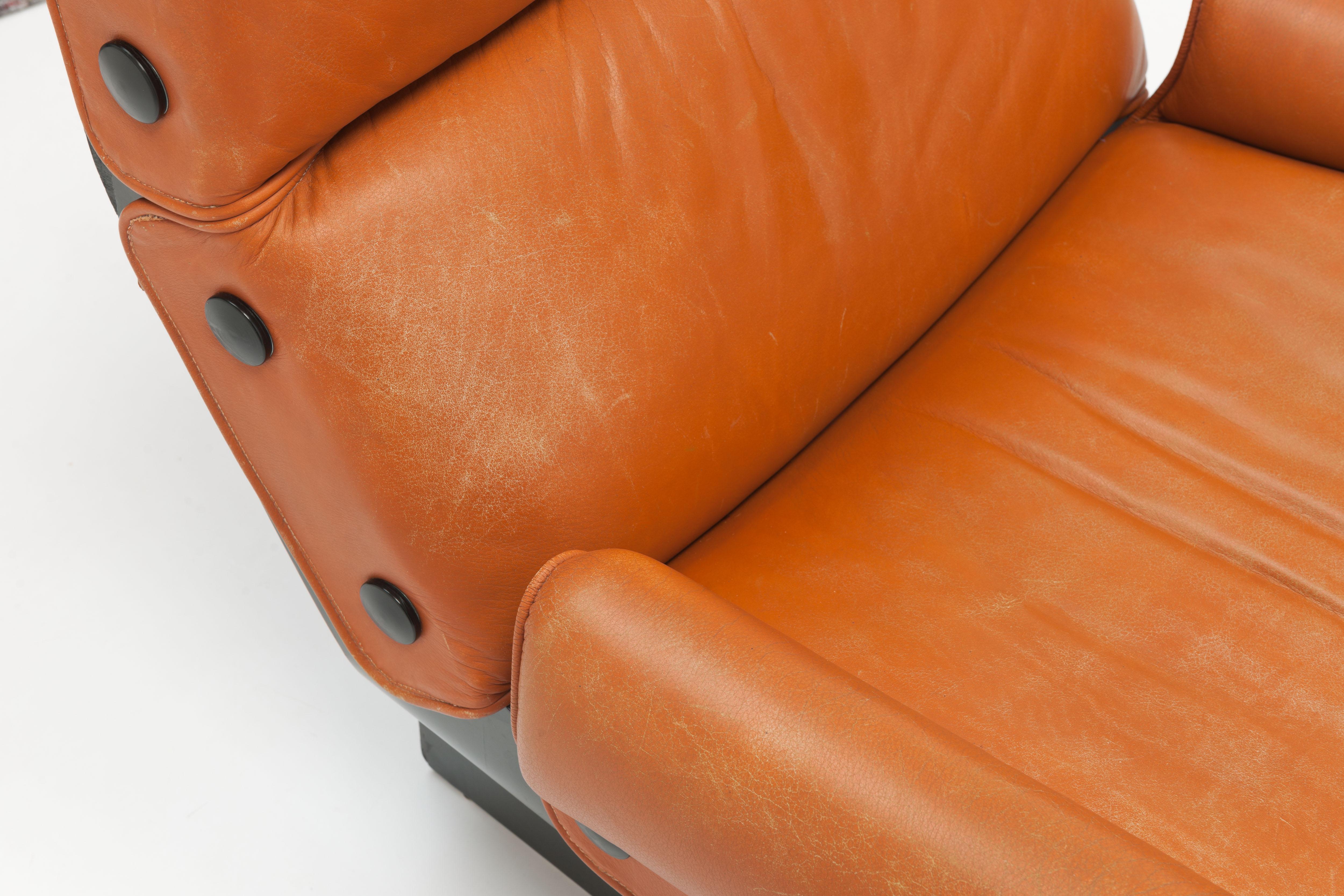Osvaldo Borsani 'Canada' Lounge Chair by Tecno in Original Leather 2