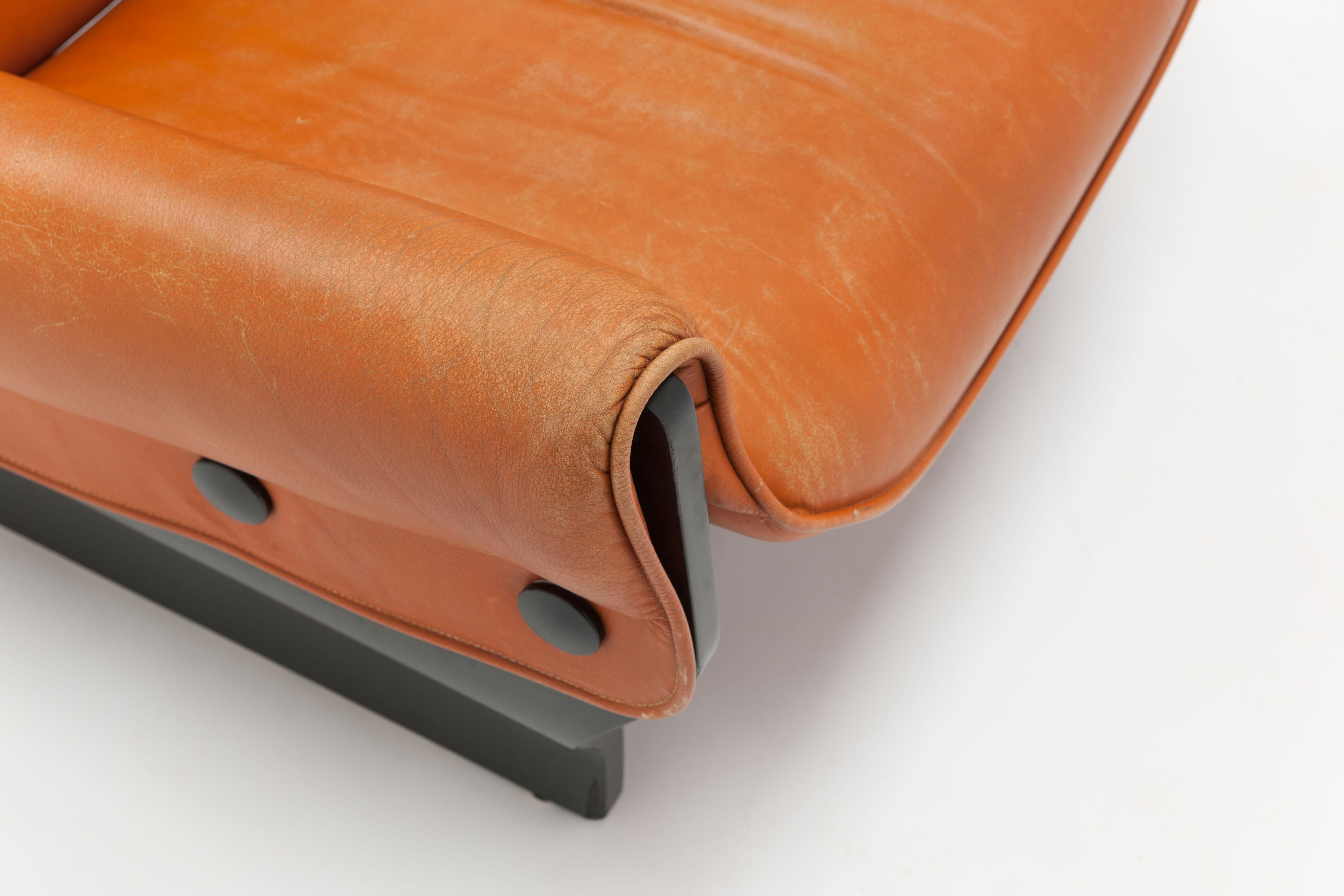 Osvaldo Borsani 'Canada' Lounge Chair by Tecno in Original Leather 5