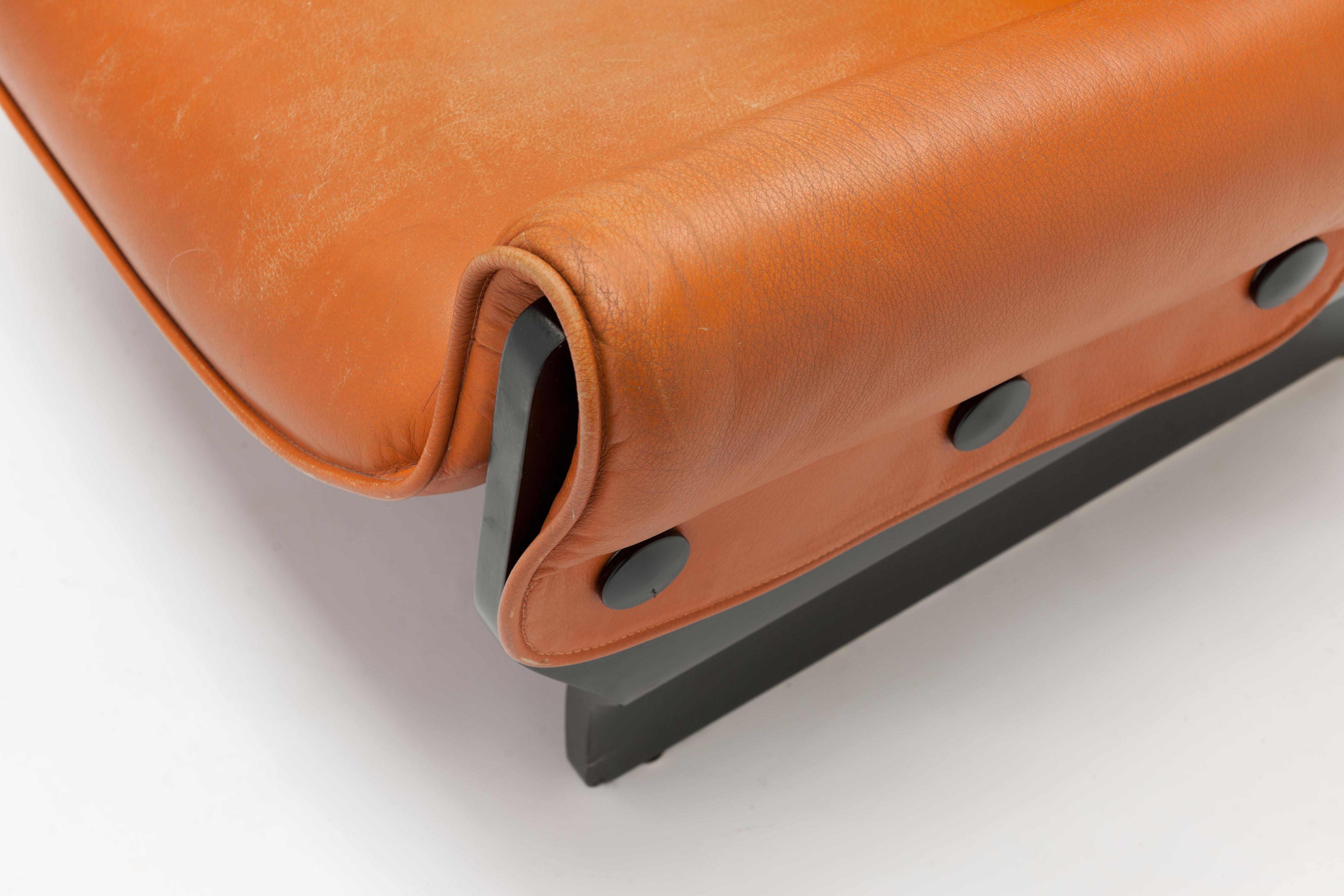 Osvaldo Borsani 'Canada' Lounge Chair by Tecno in Original Leather 6