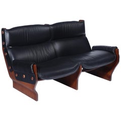 Osvaldo Borsani Canada Sofa in Black Leather