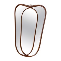 Osvaldo Borsani Carved Wood Double Frame Mirror, c1950s