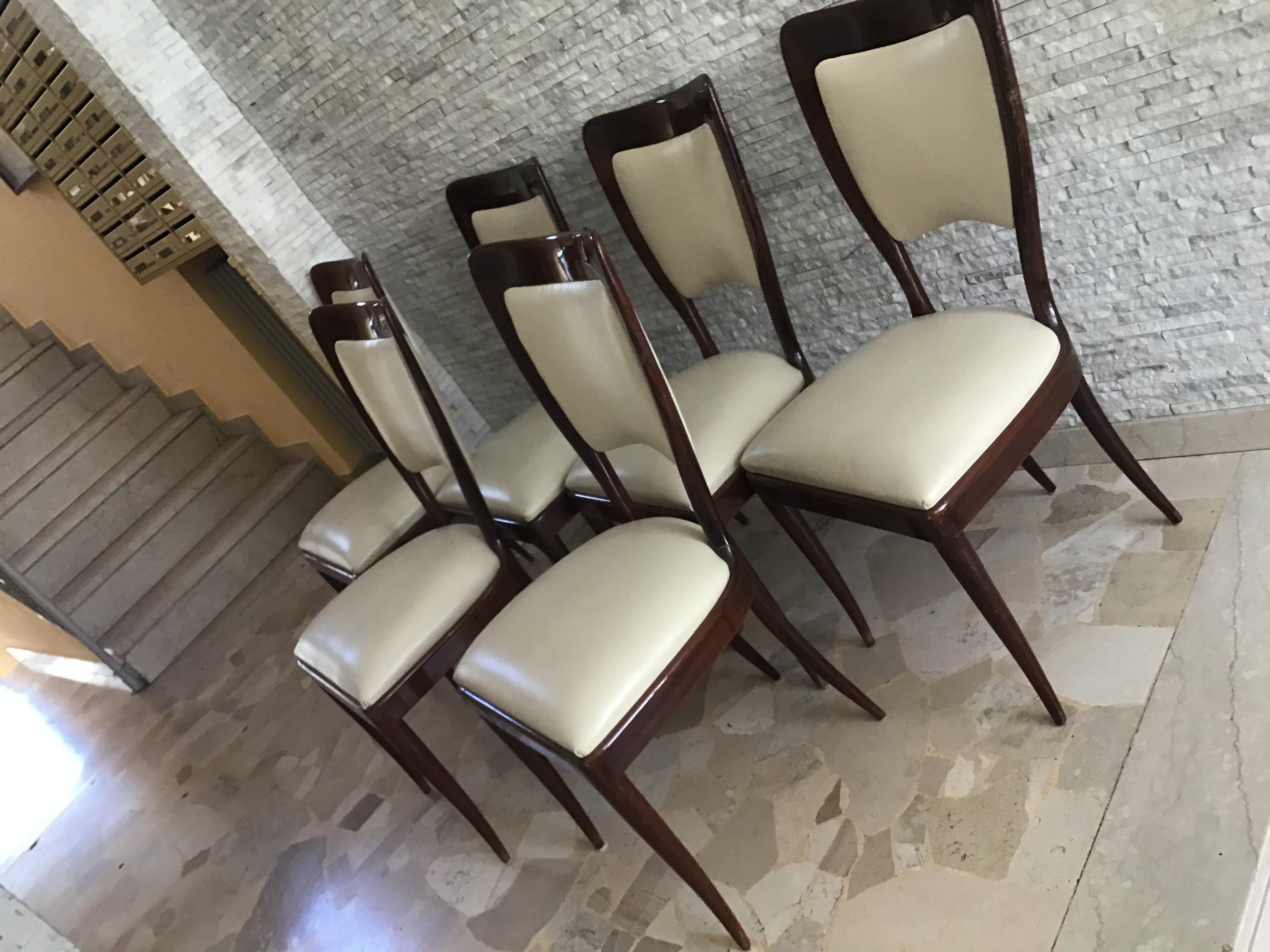 Osvaldo Borsani Chairs Wood Skin 1950 Italy For Sale 4