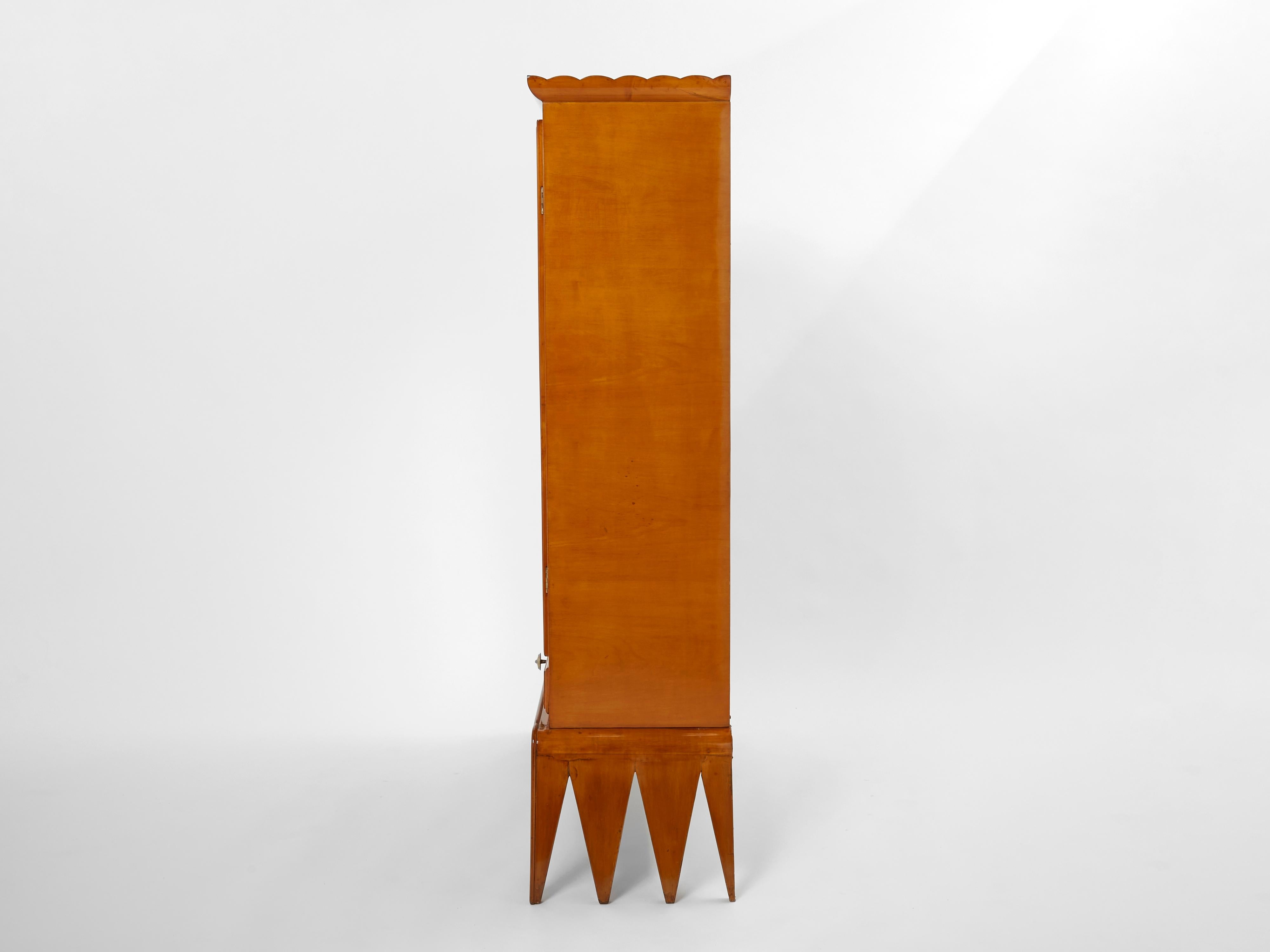 Osvaldo Borsani Cherry Wood Mirrored Bar Cabinet for Abv, 1940 For Sale 4
