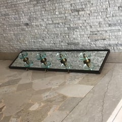 Osvaldo Borsani Clothes Hangers Brass Glass Wood 1950 Italy