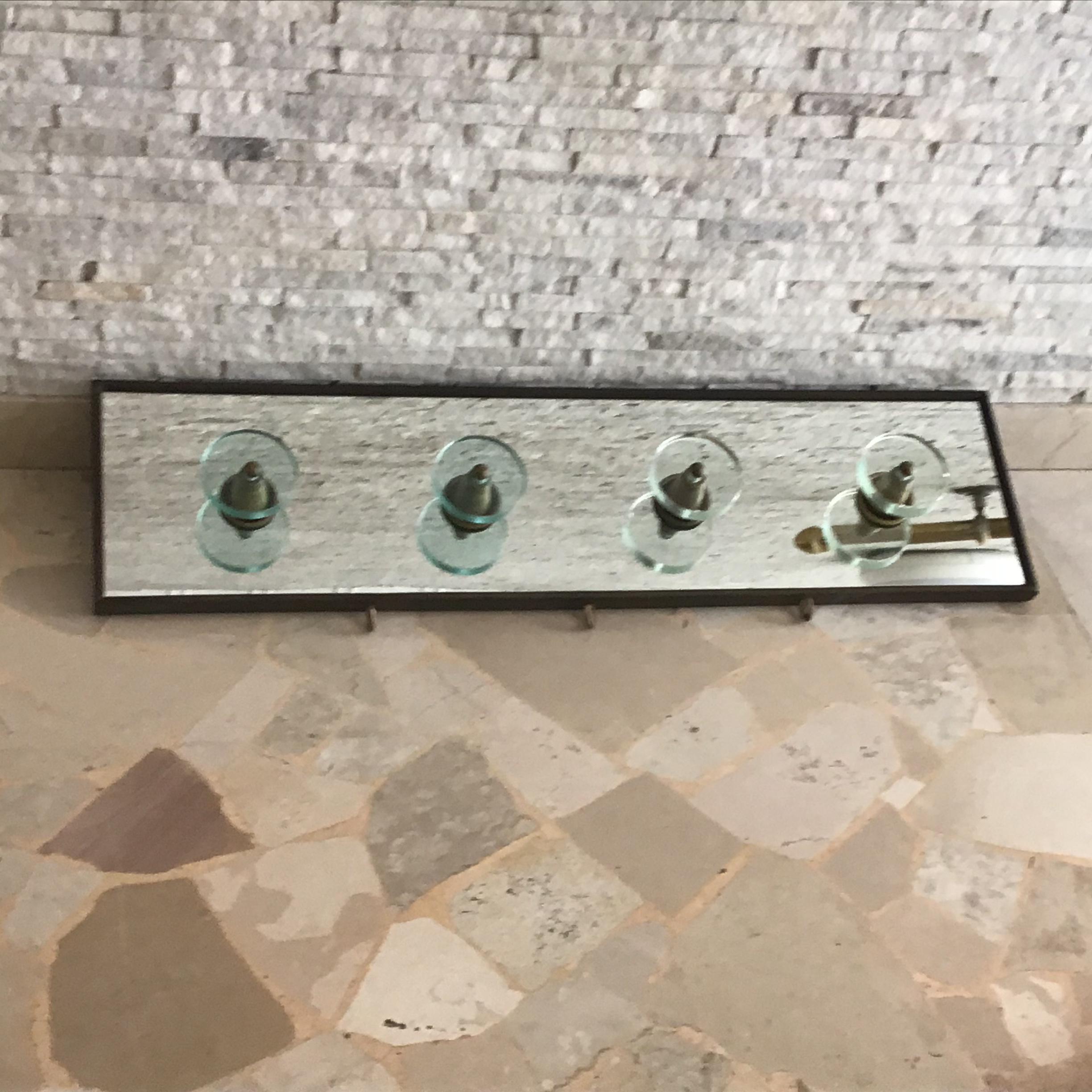Osvaldo Borsani Clothes Hangers Brass Glass Wood 1950 Italy For Sale 3