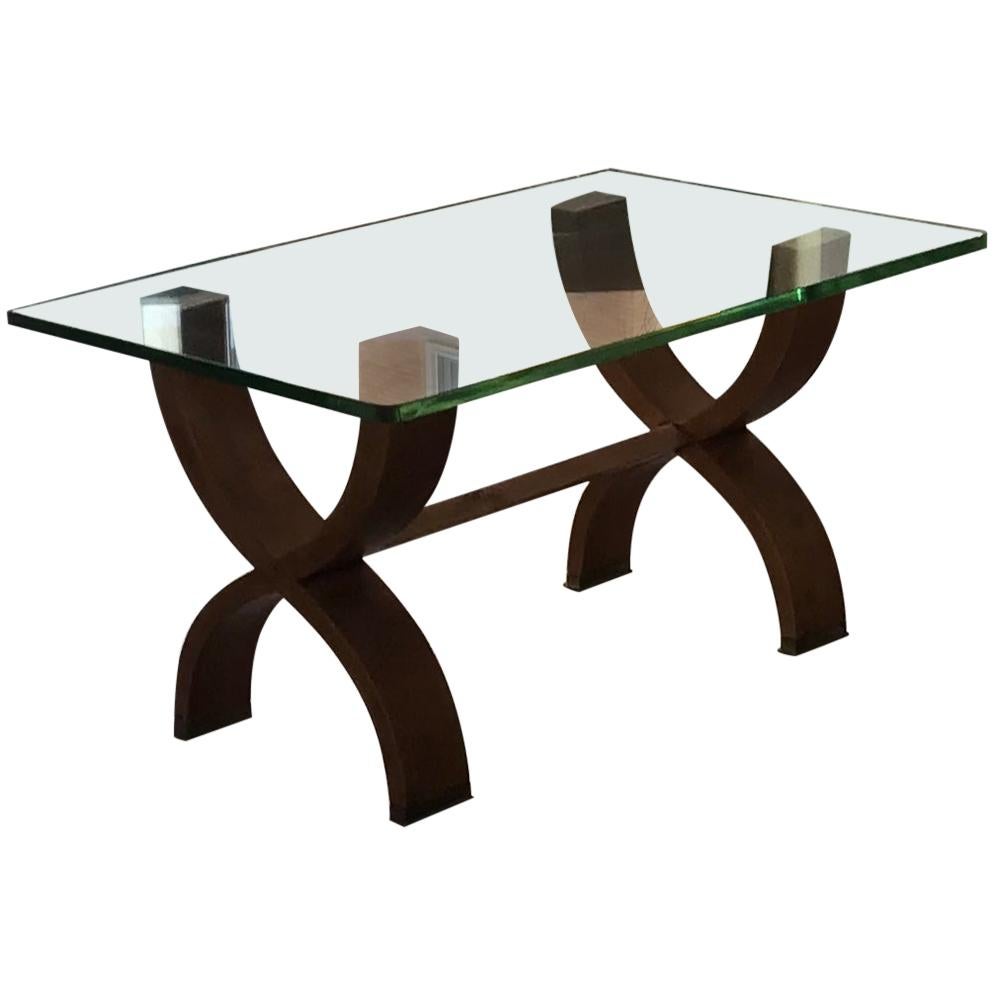 Osvaldo Borsani Coffe’ Table Brass Glass Wood 1950 Italy 