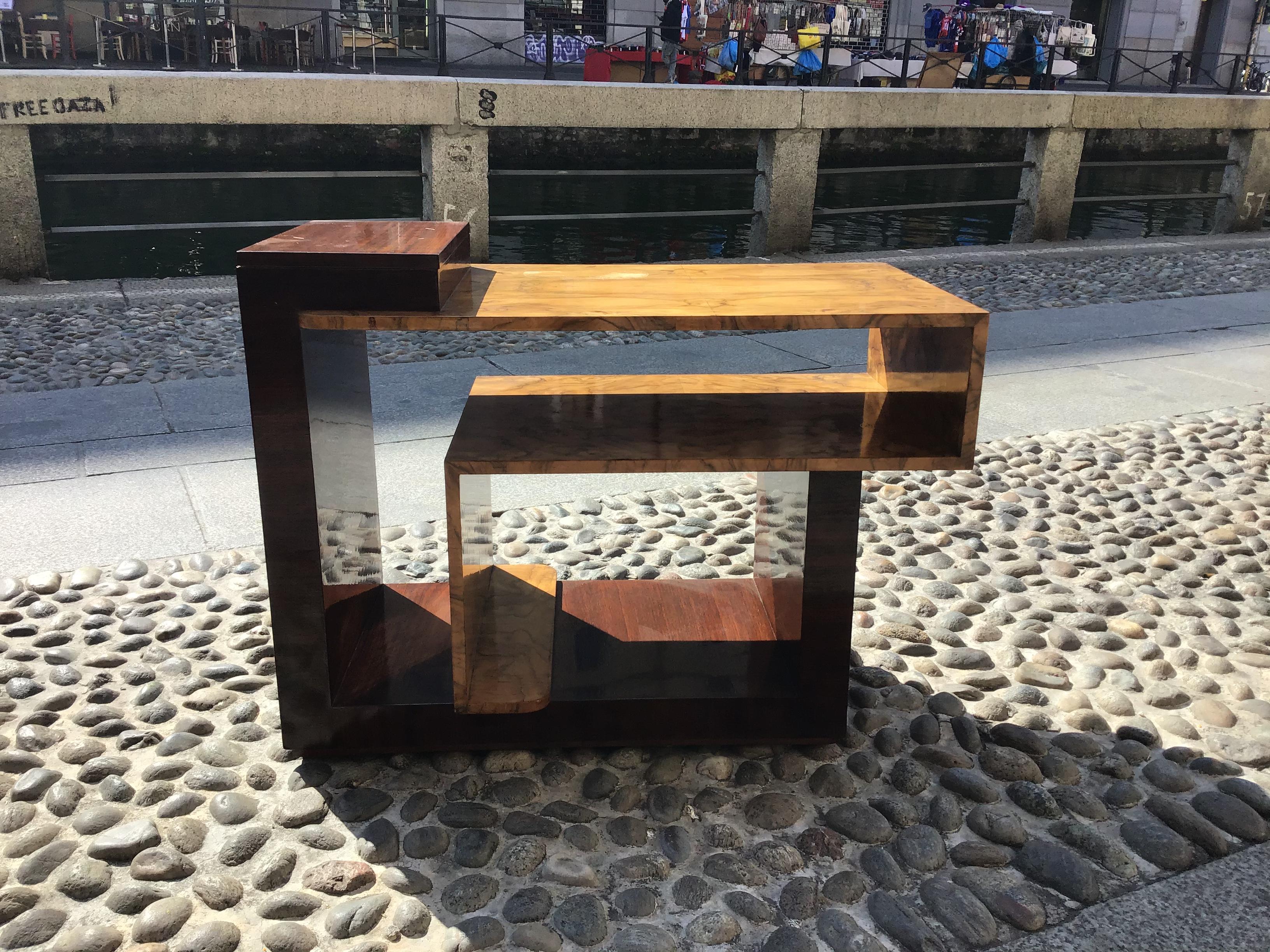 Osvaldo Borsani  Coffe Table/Etagere/secretaire Wood Brass 1940 Italy in vendita 8