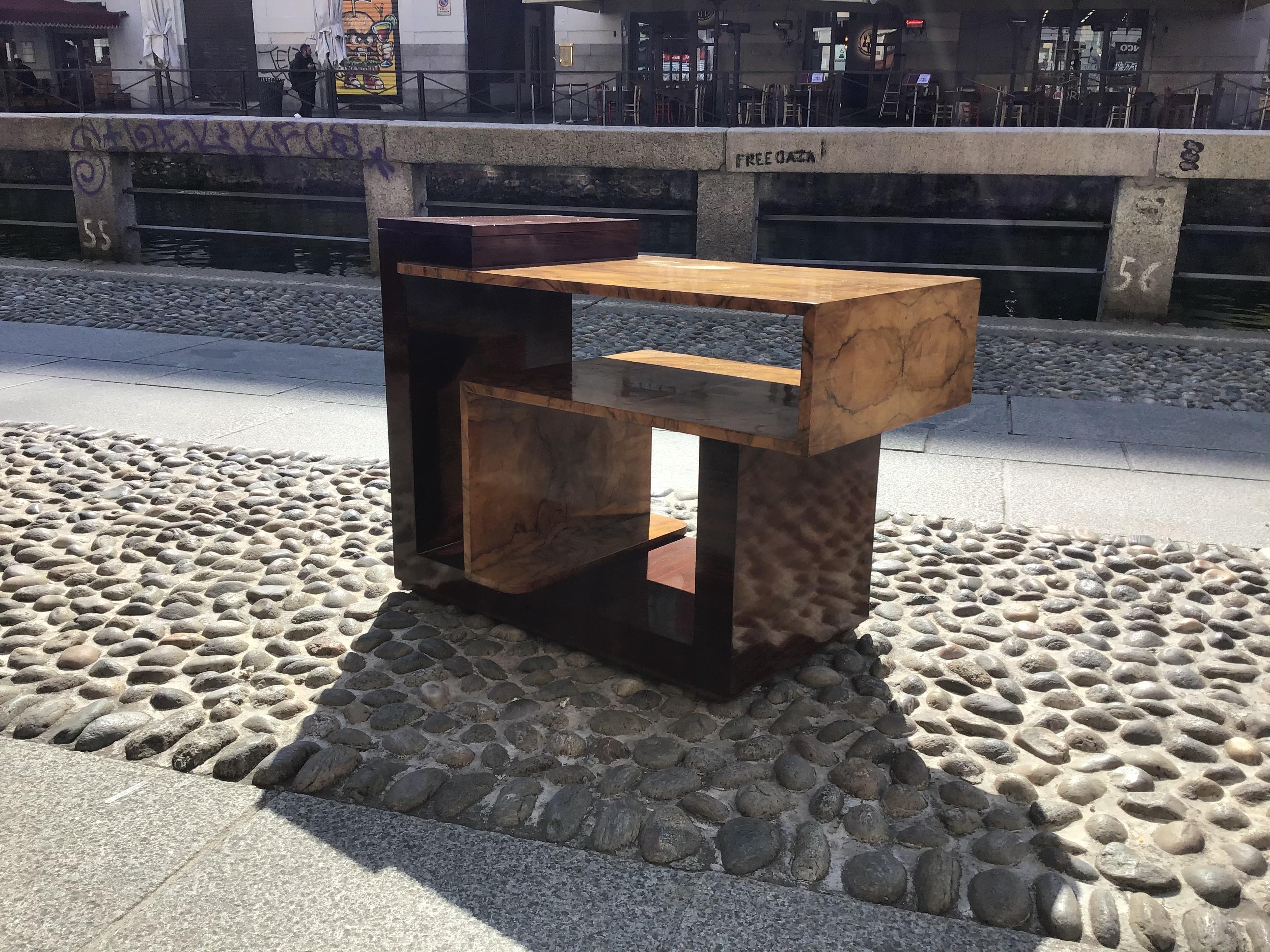 Osvaldo Borsani  Coffe Table/Etagere/secretaire Wood Brass 1940 Italy in vendita 9