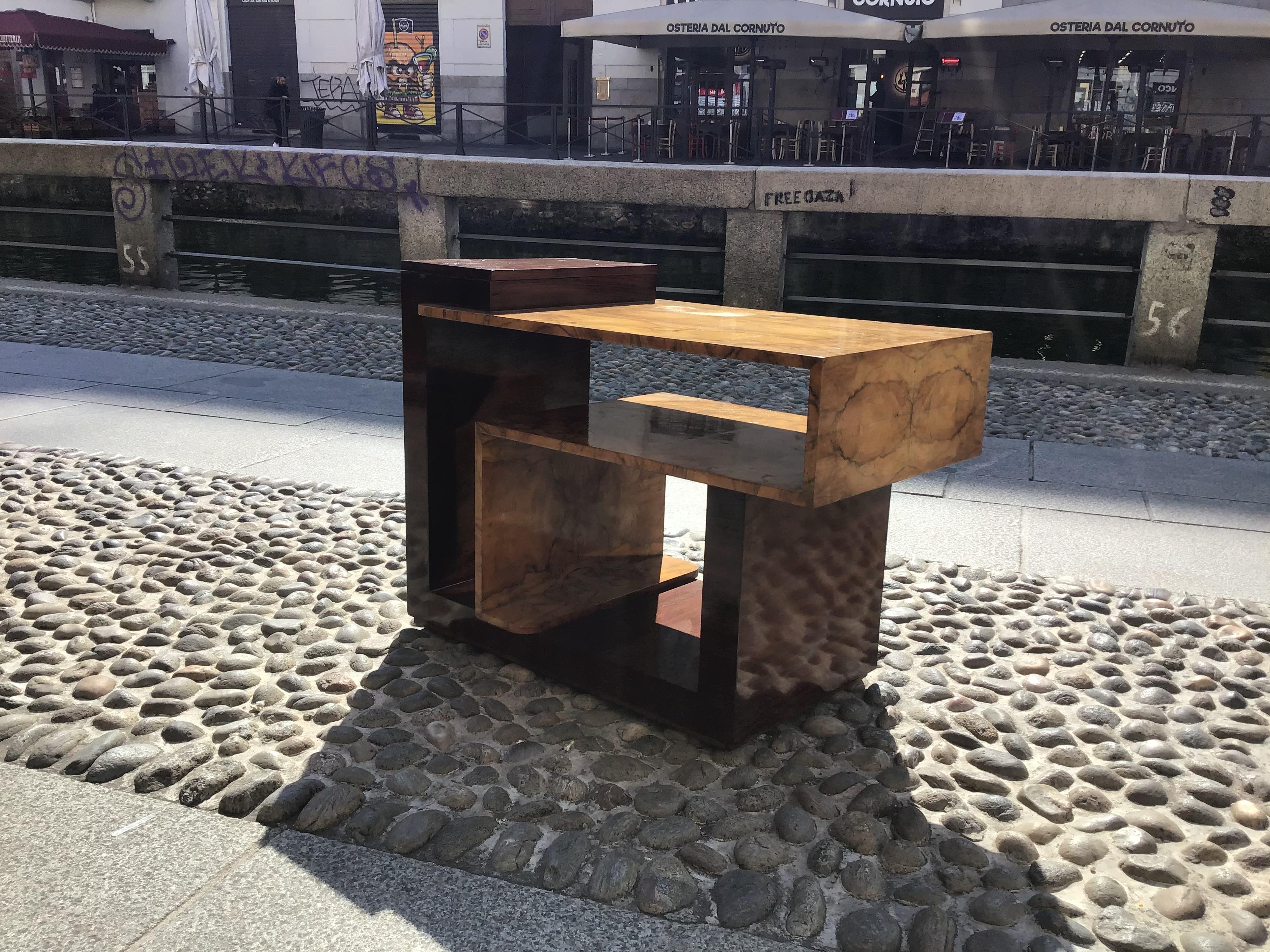 Osvaldo Borsani  Coffe Table/Etagere/secretaire Wood Brass 1940 Italy in vendita 11